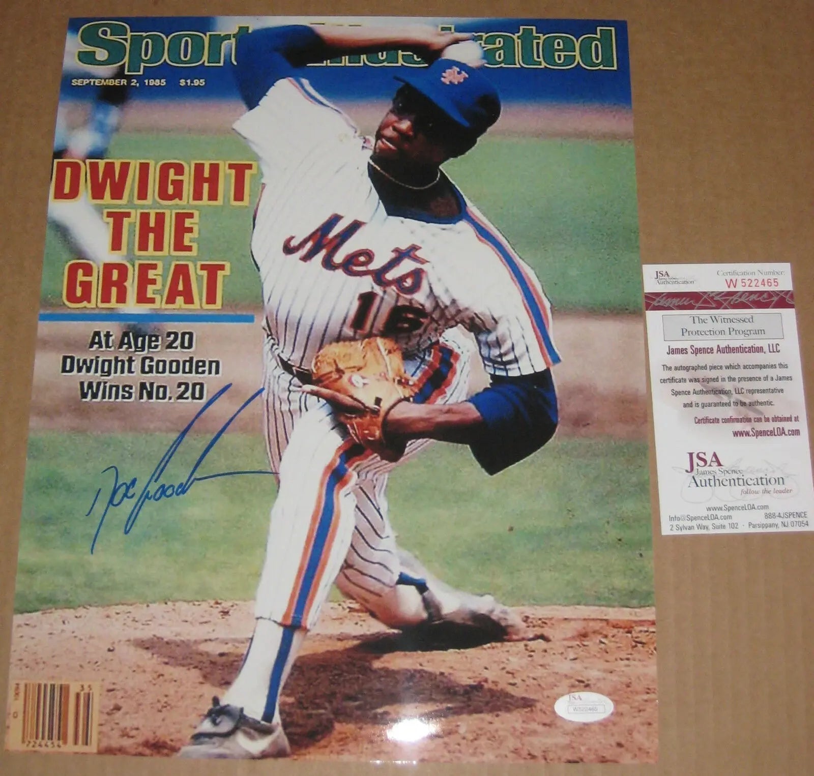 Dwight Gooden Autographed Signed N.Y. Mets S.I. 11X14 Photo Jsa Coa