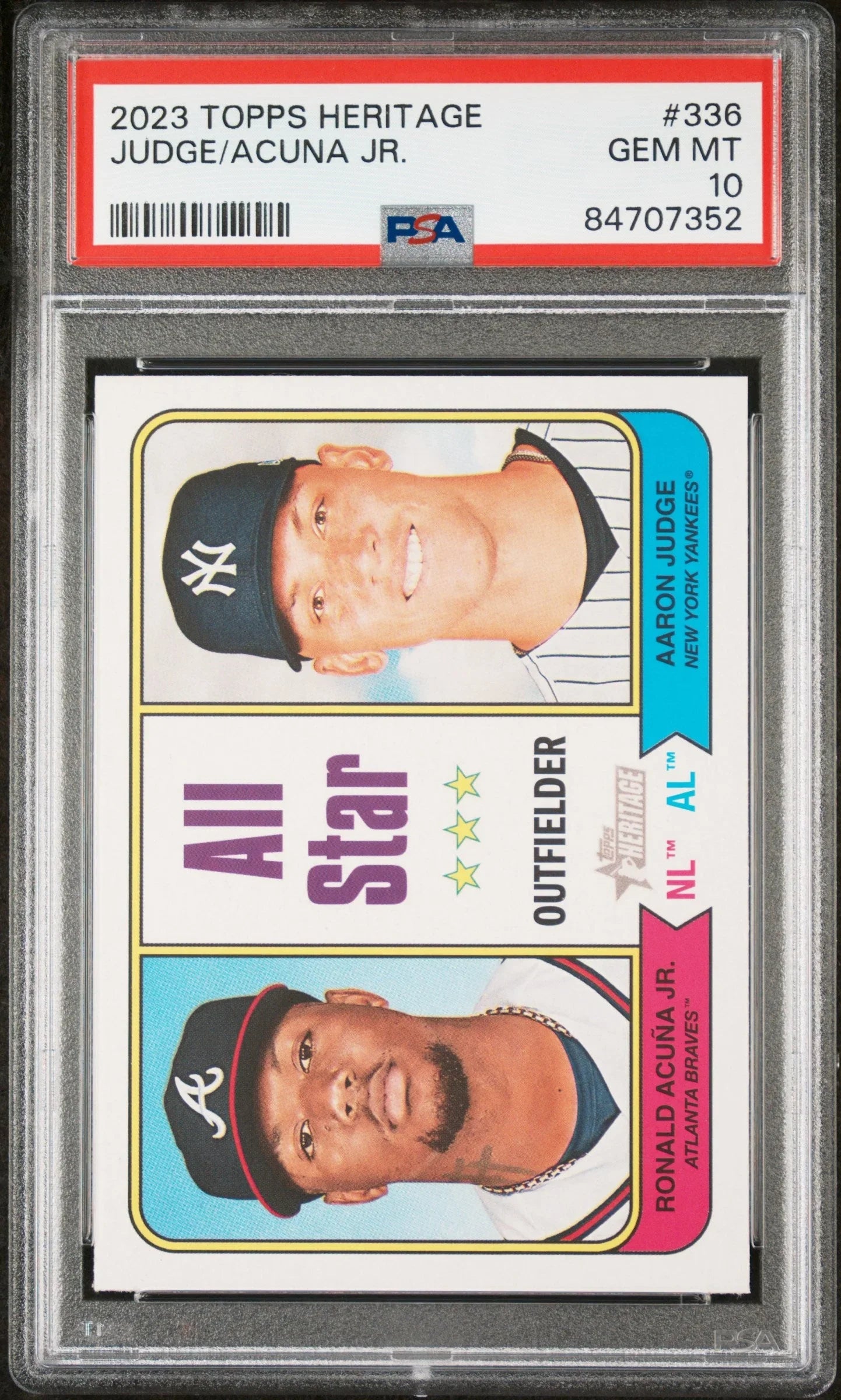 2023 TOPPS HERITAGE ACUNA JR/JUDGE #336 - PSA 10