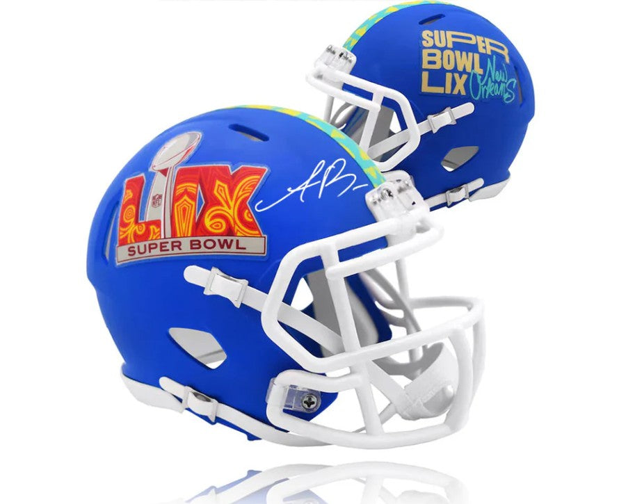 AJ Brown Philadelphia Eagles Autographed Super Bowl LIX Football Mini-Helmet