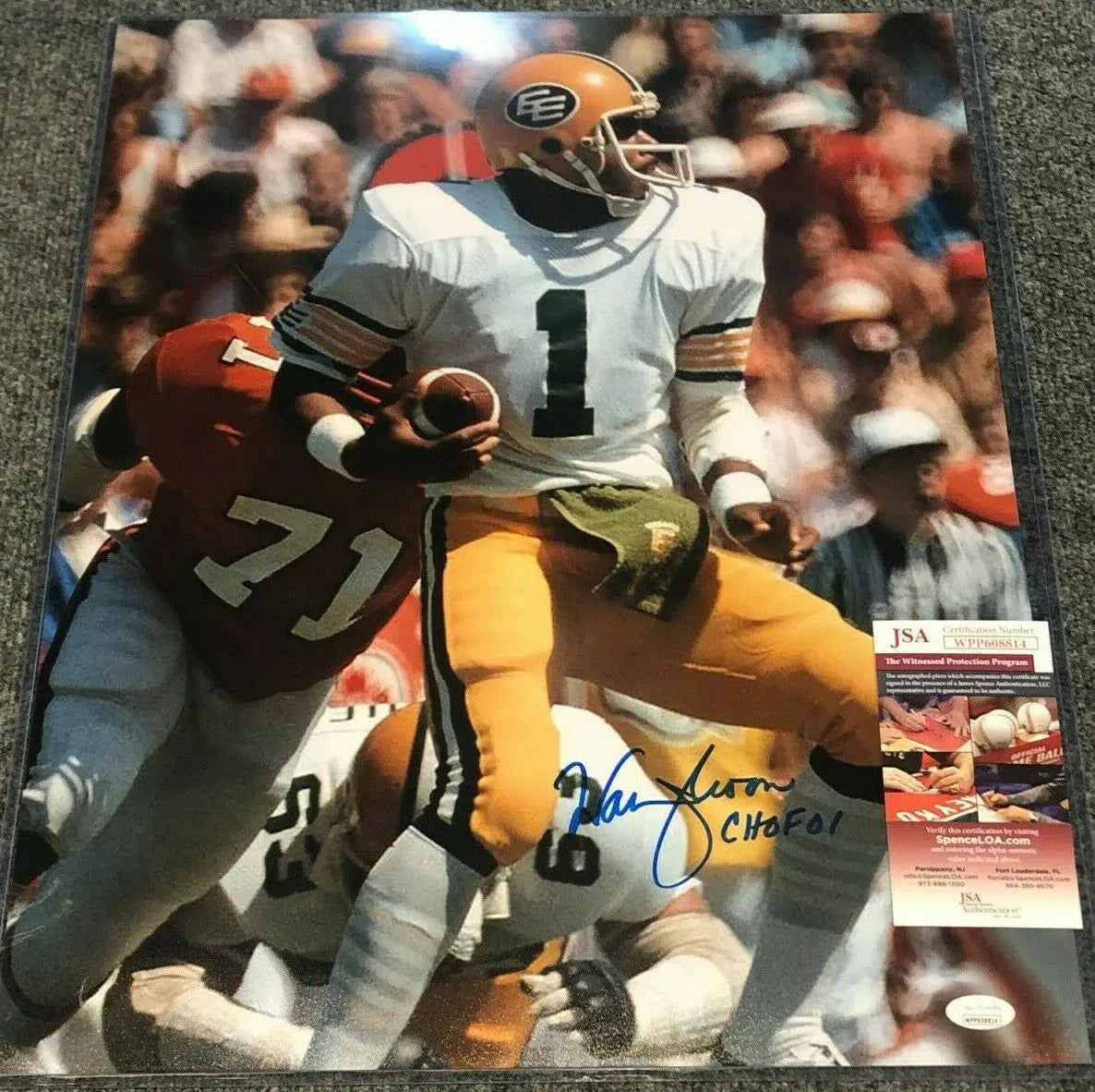 Edmonton Eskimos Warren Moon Autographed Signed Inscribed 16X20 Photo Jsa Coa