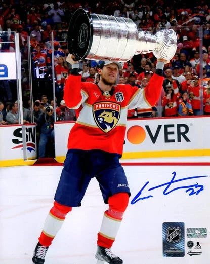 Eetu Luostarinen Autographed Florida Panthers (Stanley Cup Trophy) 8x10 Photo