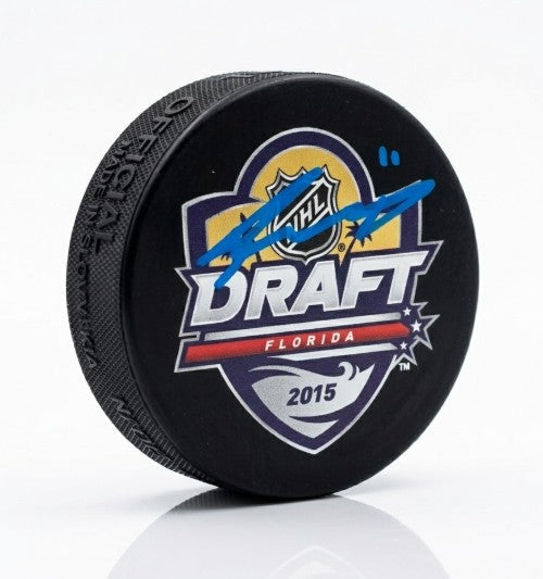 Travis Konecny Philadelphia Flyers Autographed 2015 Draft Logo Puck