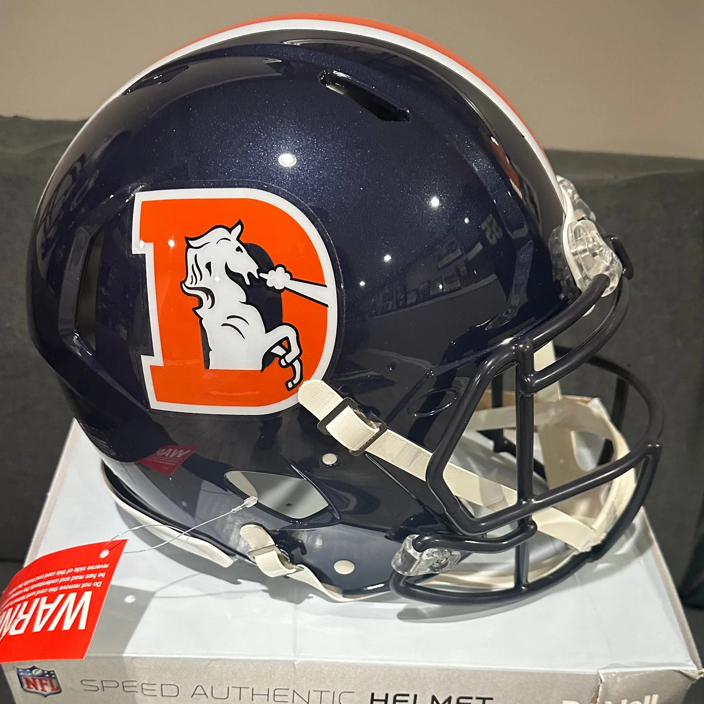 Denver Broncos Full Size Authentic Speed Football Helmet Color Rush - NFL