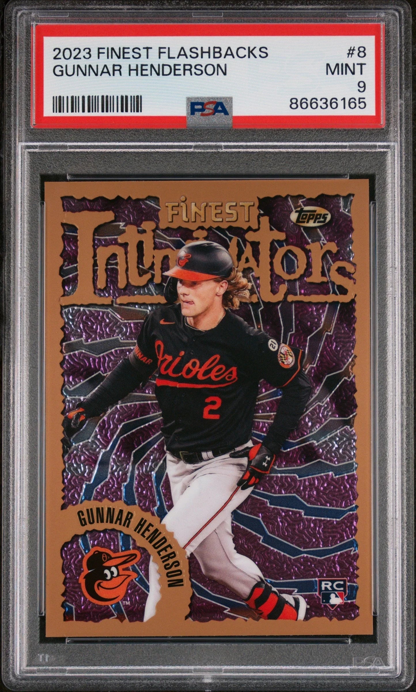 2023 TOPPS FINEST FLASHBACKS GUNNAR HENDERSON #8 - PSA 9