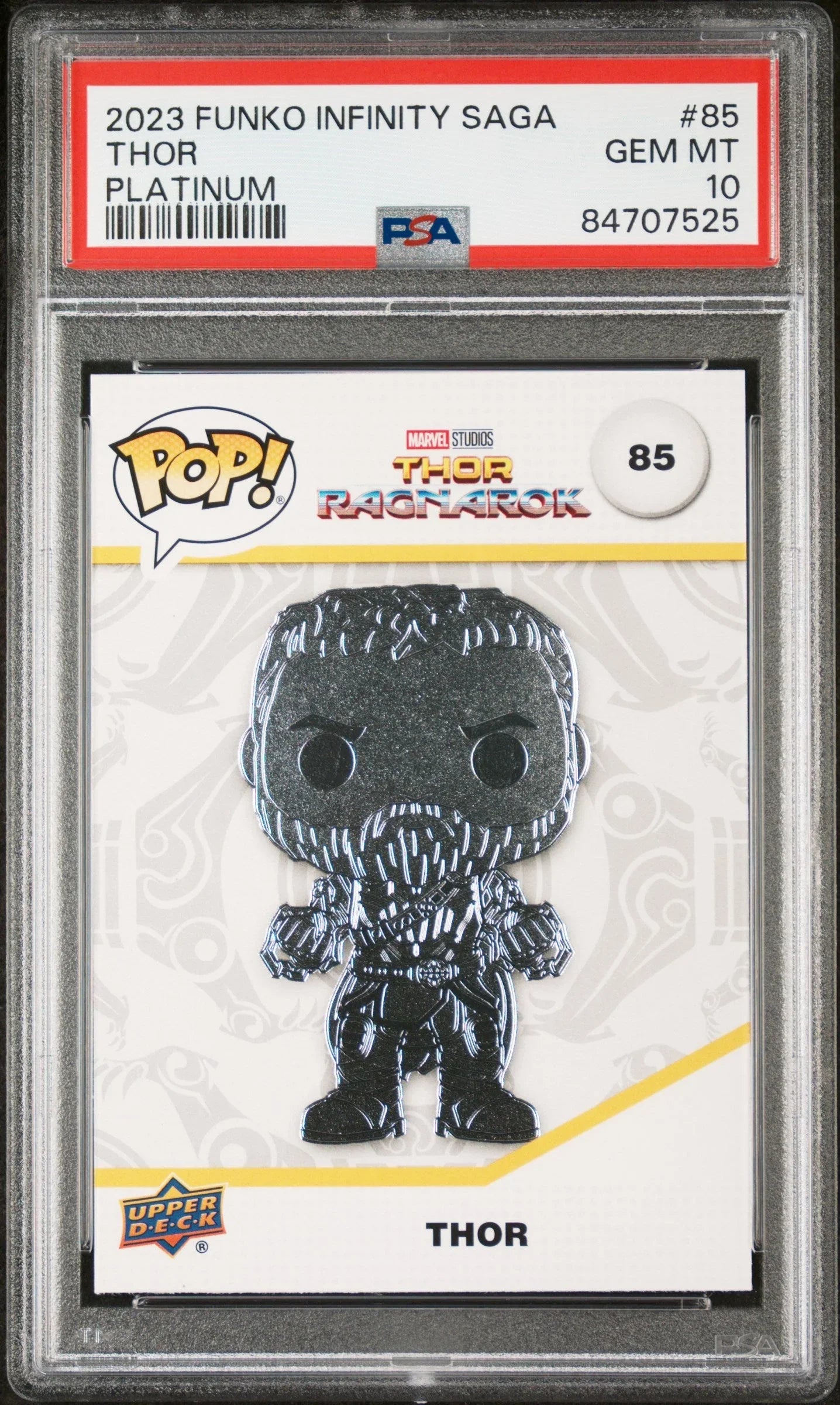 2023 UPPER DECK FUNKO POP MARVEL THOR PLATINUM #85 PSA 10