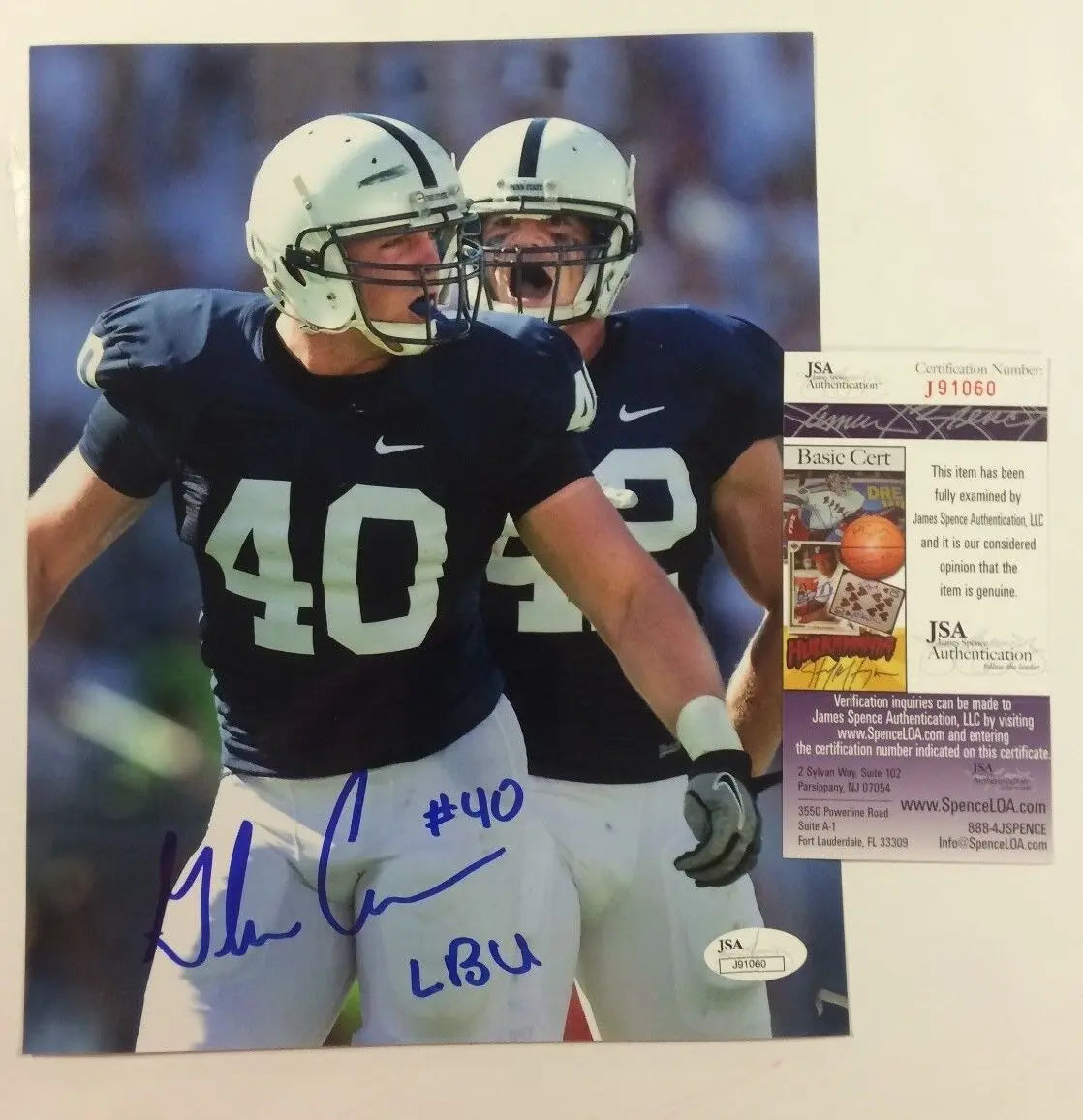 Glenn Carson Autographed Signed Penn State 8X10 Photo Jsa Coa