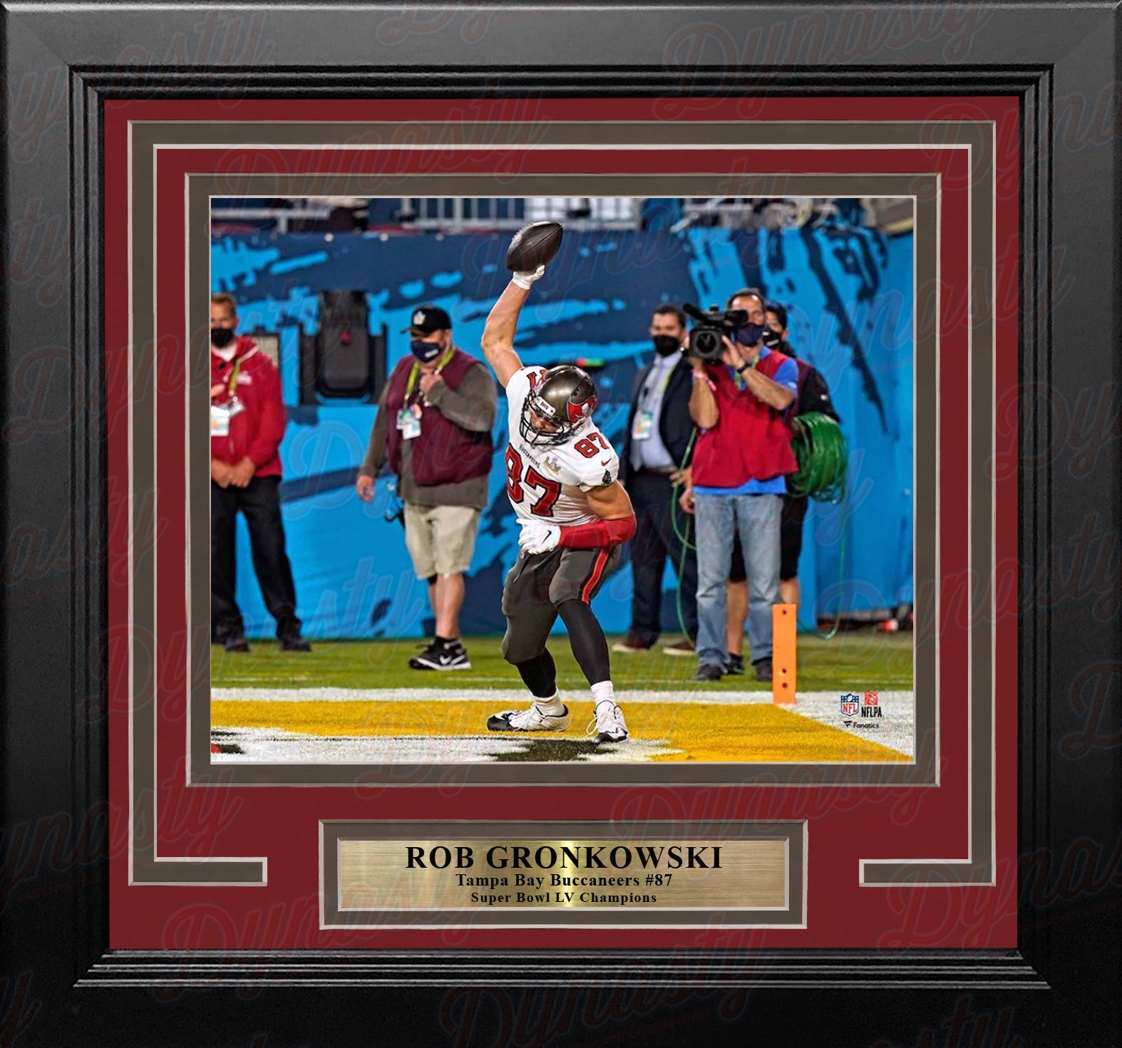 Rob Gronkowski Super Bowl LV Touchdown Spike Tampa Bay Buccaneers 8" x 10" Framed Football Photo