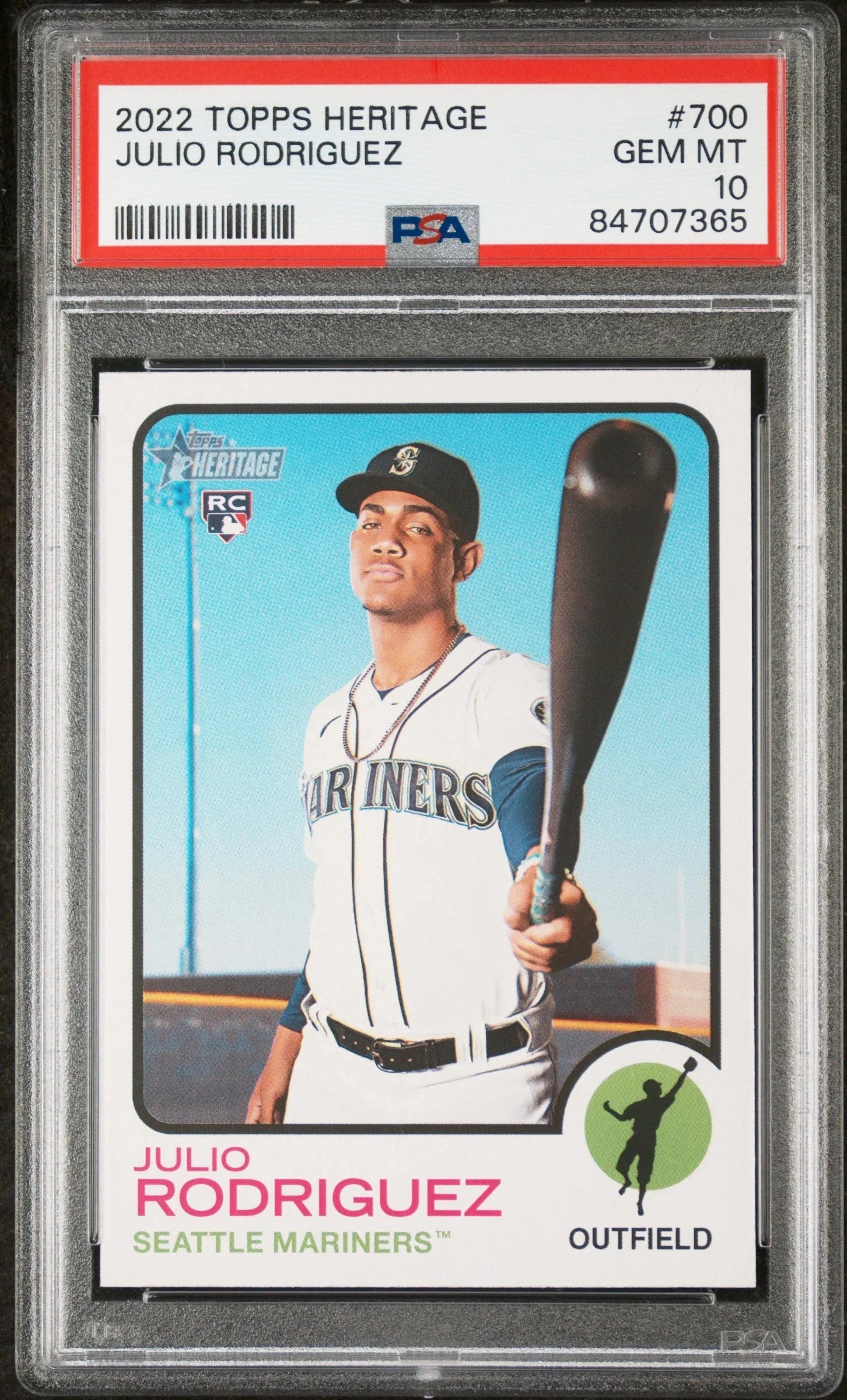 2022 TOPPS HERITAGE JULIO RODRIGUEZ #700 - PSA 10 ROOKIE CARD