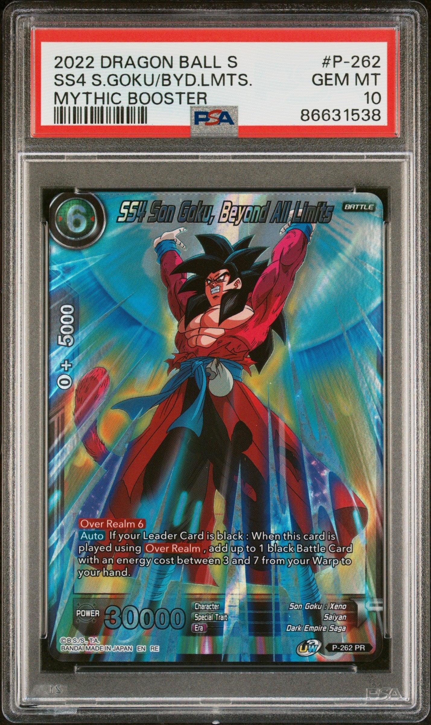 2022 DRAGON BALL SUPER MYTHIC BOOSTER SS4 S.GOKU/BYD.LMTS. #P-262 - PSA 10