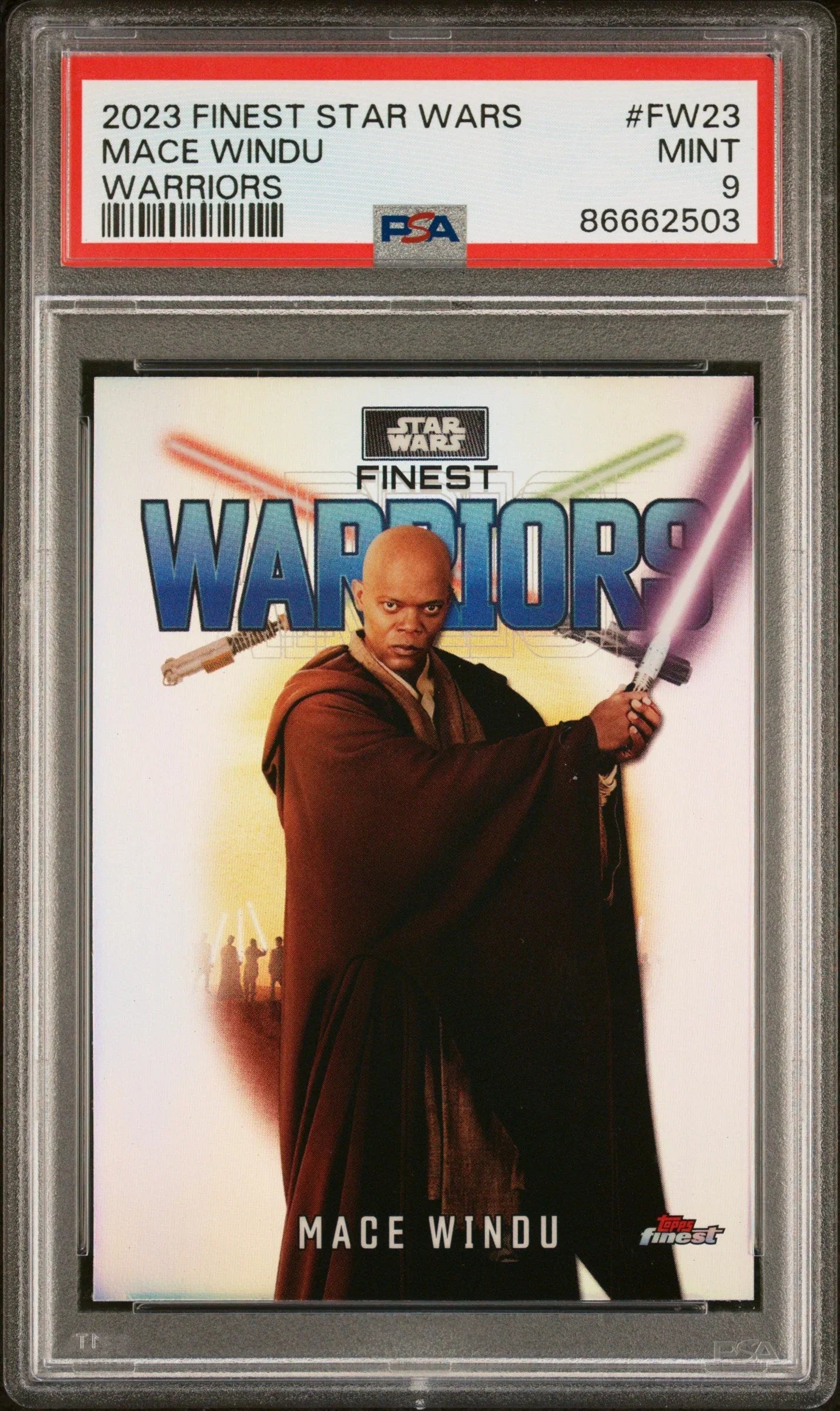 2023 TOPPS FINEST STAR WARS FINEST WARRIORS MACE WINDU #FW23 - PSA 9