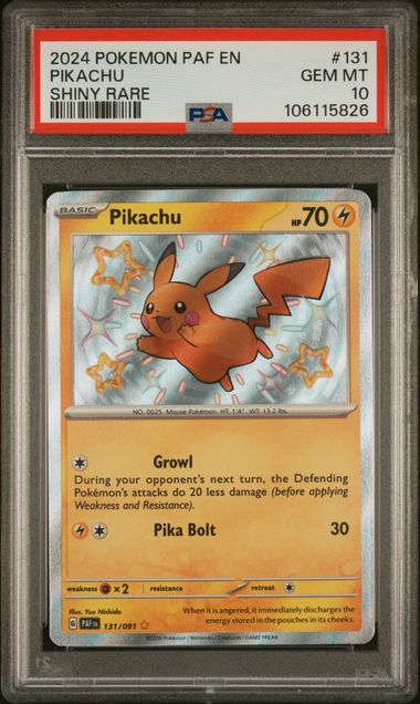 2024 POKEMON PAF EN-PALDEAN FATES #131 PIKACHU SHINY RARE