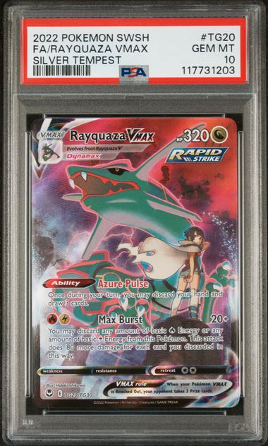 2022 POKEMON SWORD & SHIELD SILVER TEMPEST #TG20 FA/RAYQUAZA VMAX SILVER TEMPEST