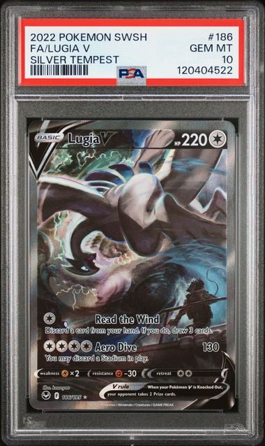 2022 POKEMON SWORD & SHIELD SILVER TEMPEST #186 FA/LUGIA V SILVER TEMPEST
