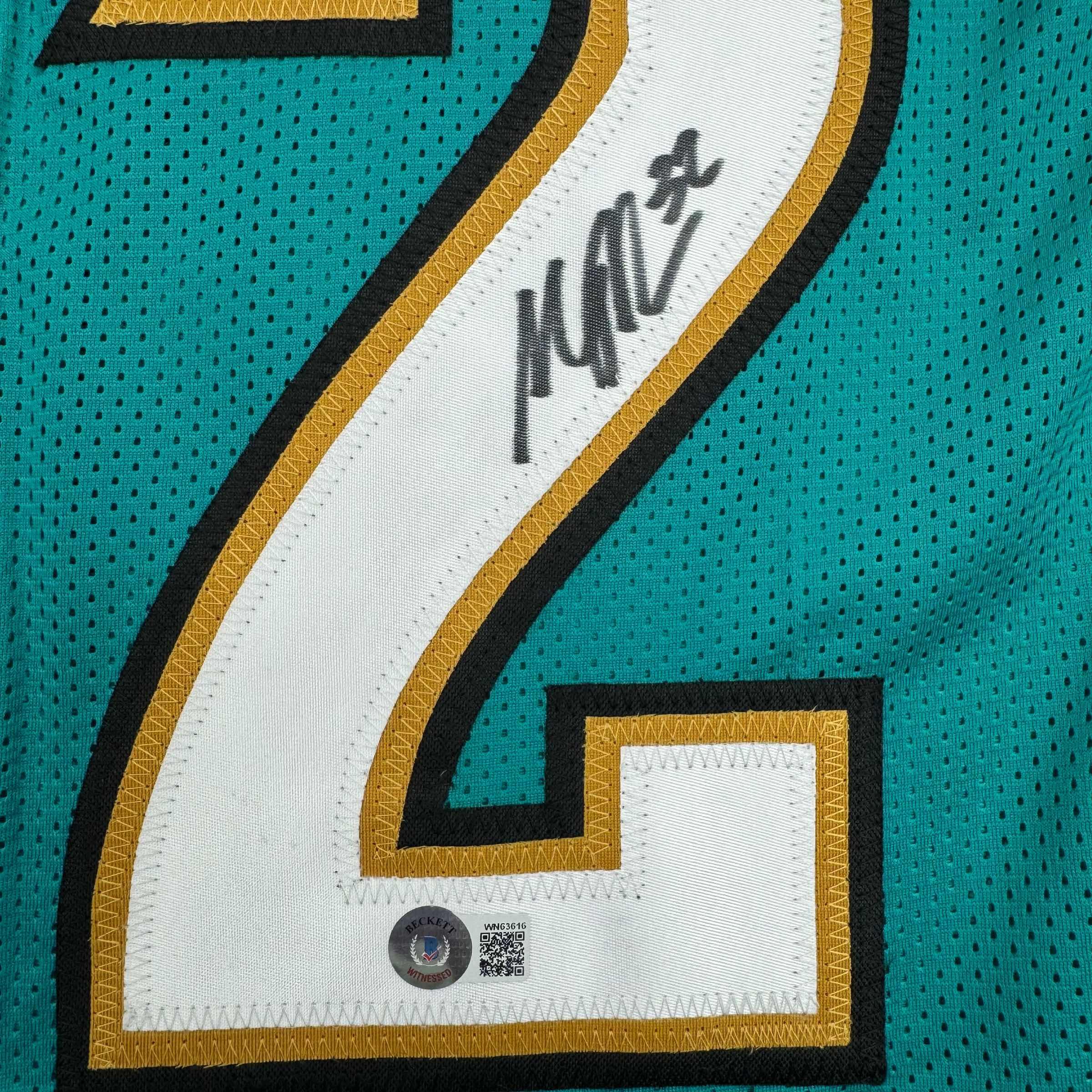 Autographed/Signed Maurice Jones-Drew Jacksonville Teal Football Jersey Beckett BAS COA