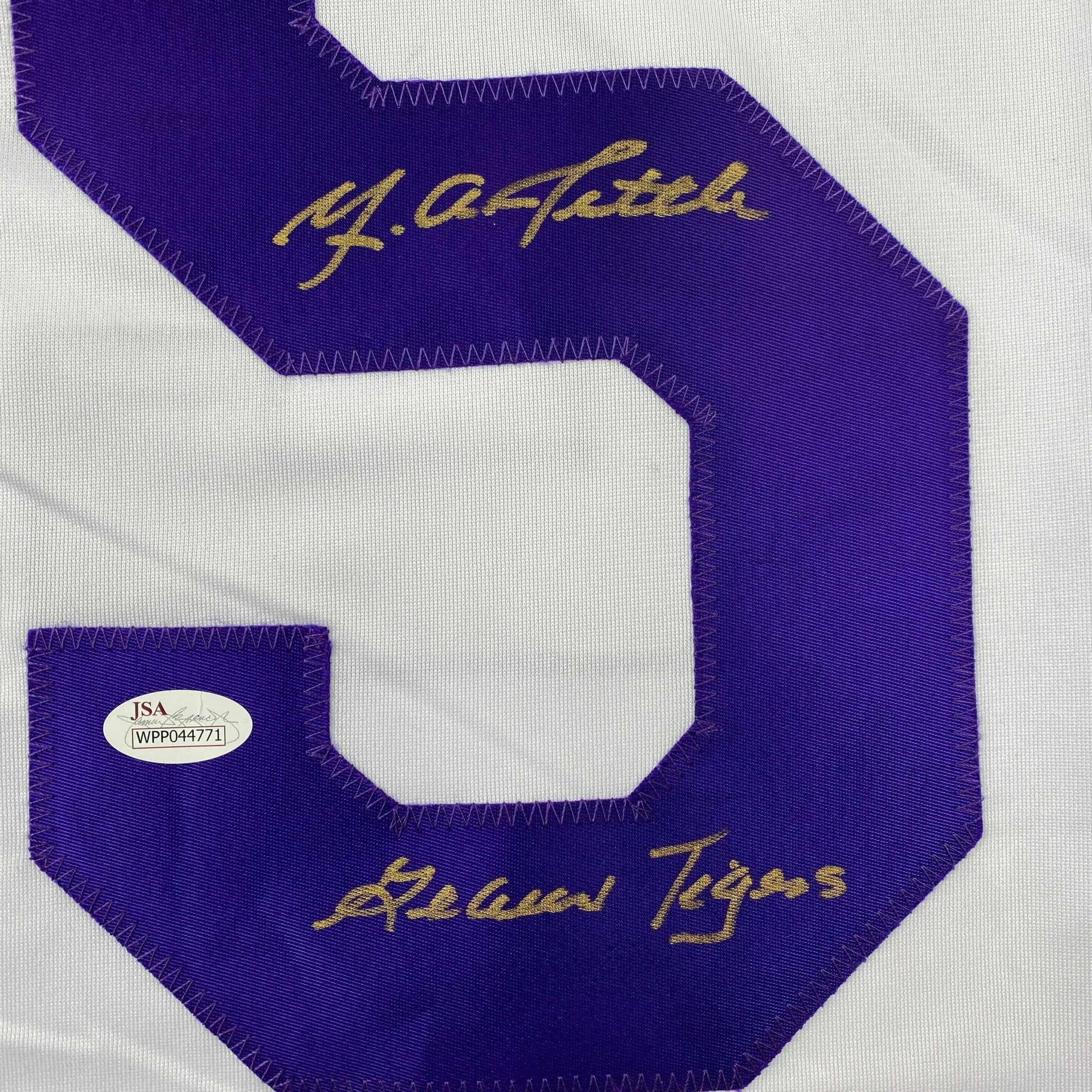 Autographed/Signed YA Y.A. Tittle Inscribed Geaux Tigers LSU White College Football Jersey JSA COA