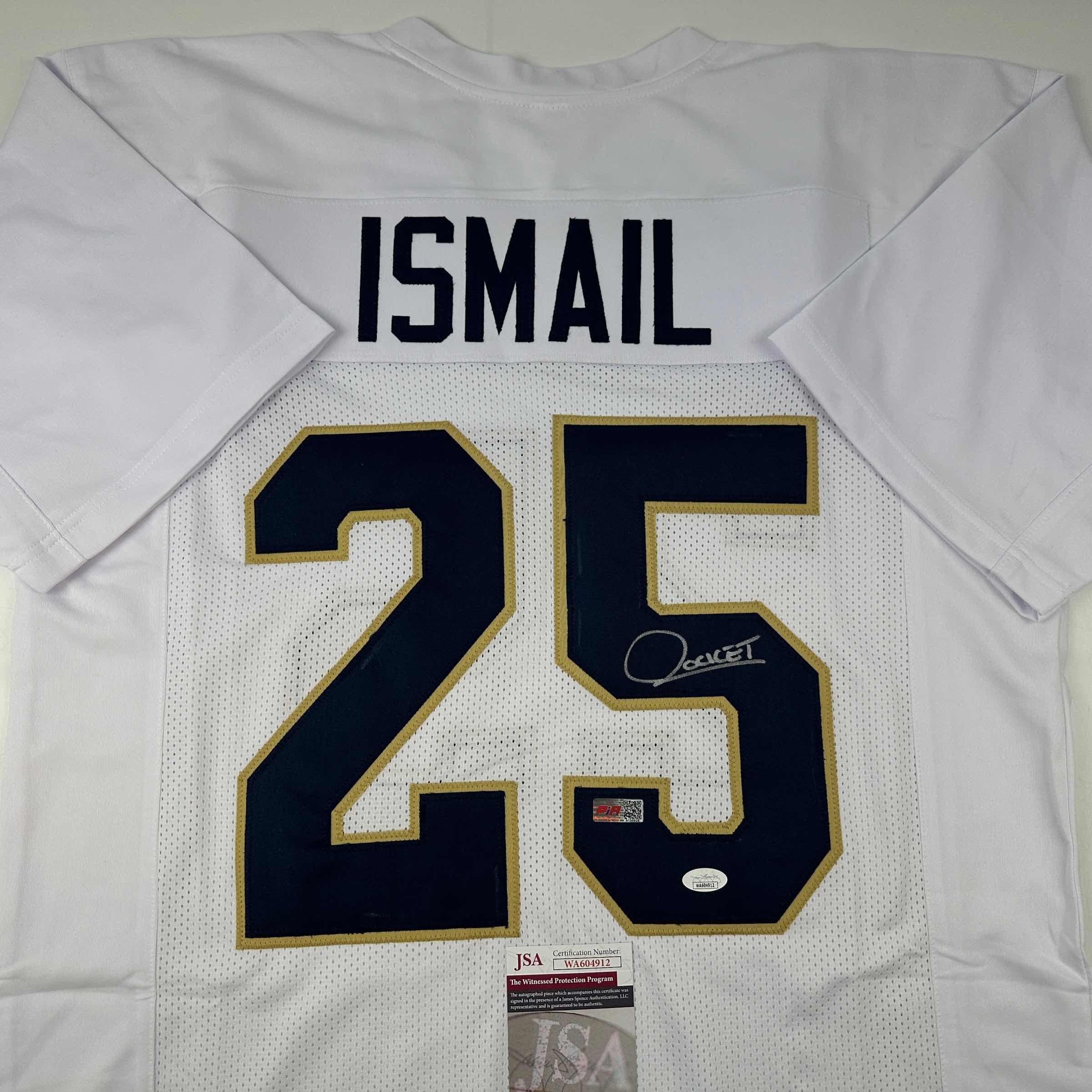 Autographed/Signed Raghib Ismail Rocket Notre Dame White College Football Jersey JSA COA
