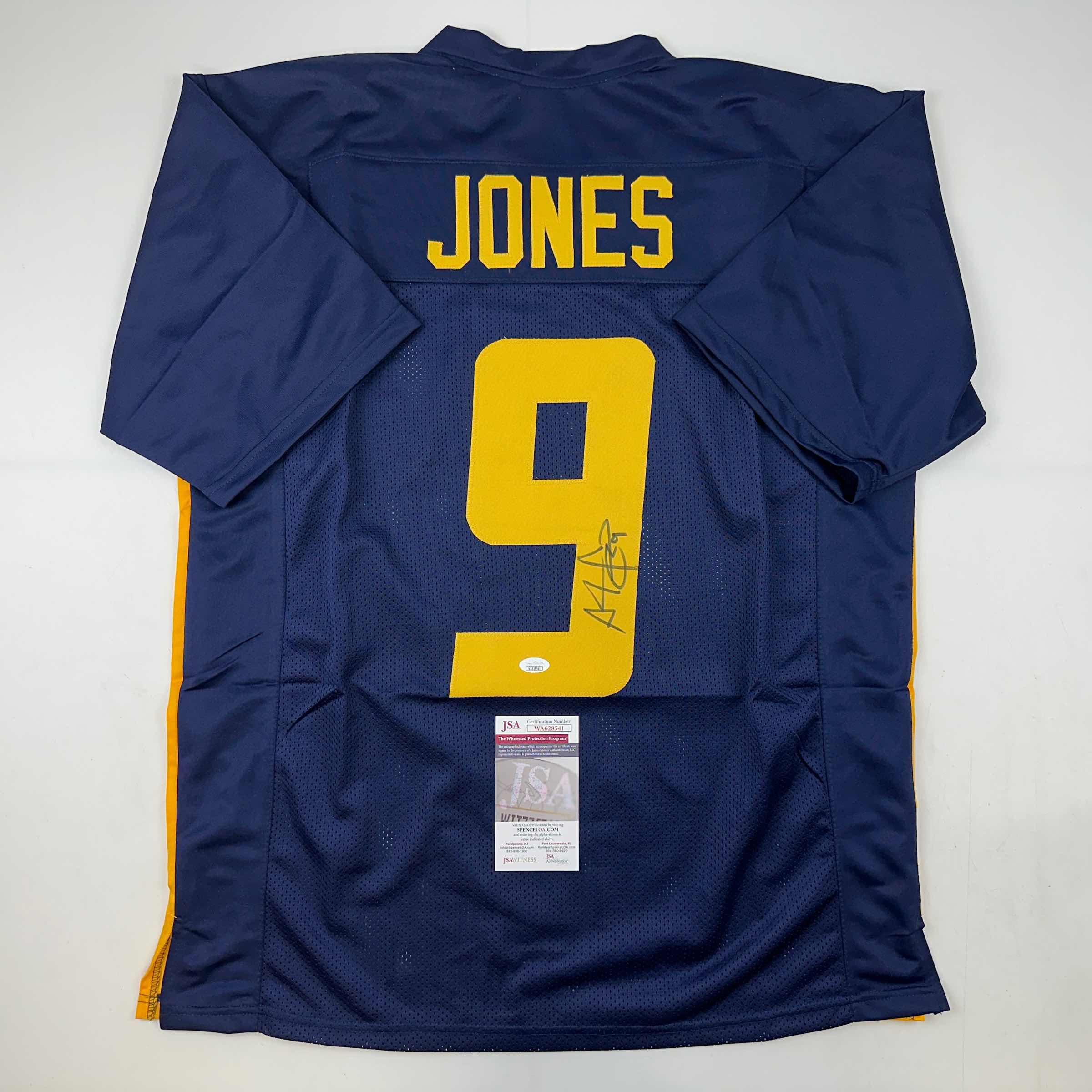 Autographed/Signed Adam Pacman Jones West Virginia Blue College Football Jersey JSA COA