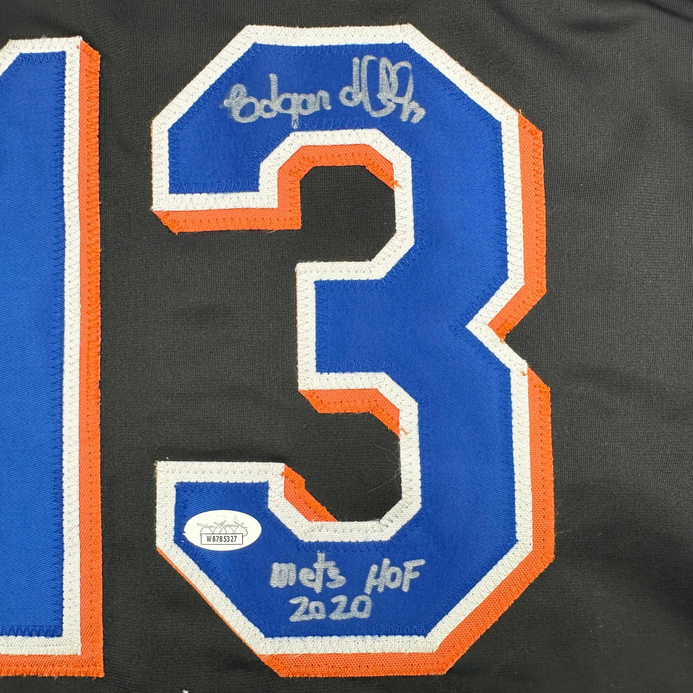 Autographed/Signed Edgardo Alfonzo New York Black Baseball Jersey JSA COA