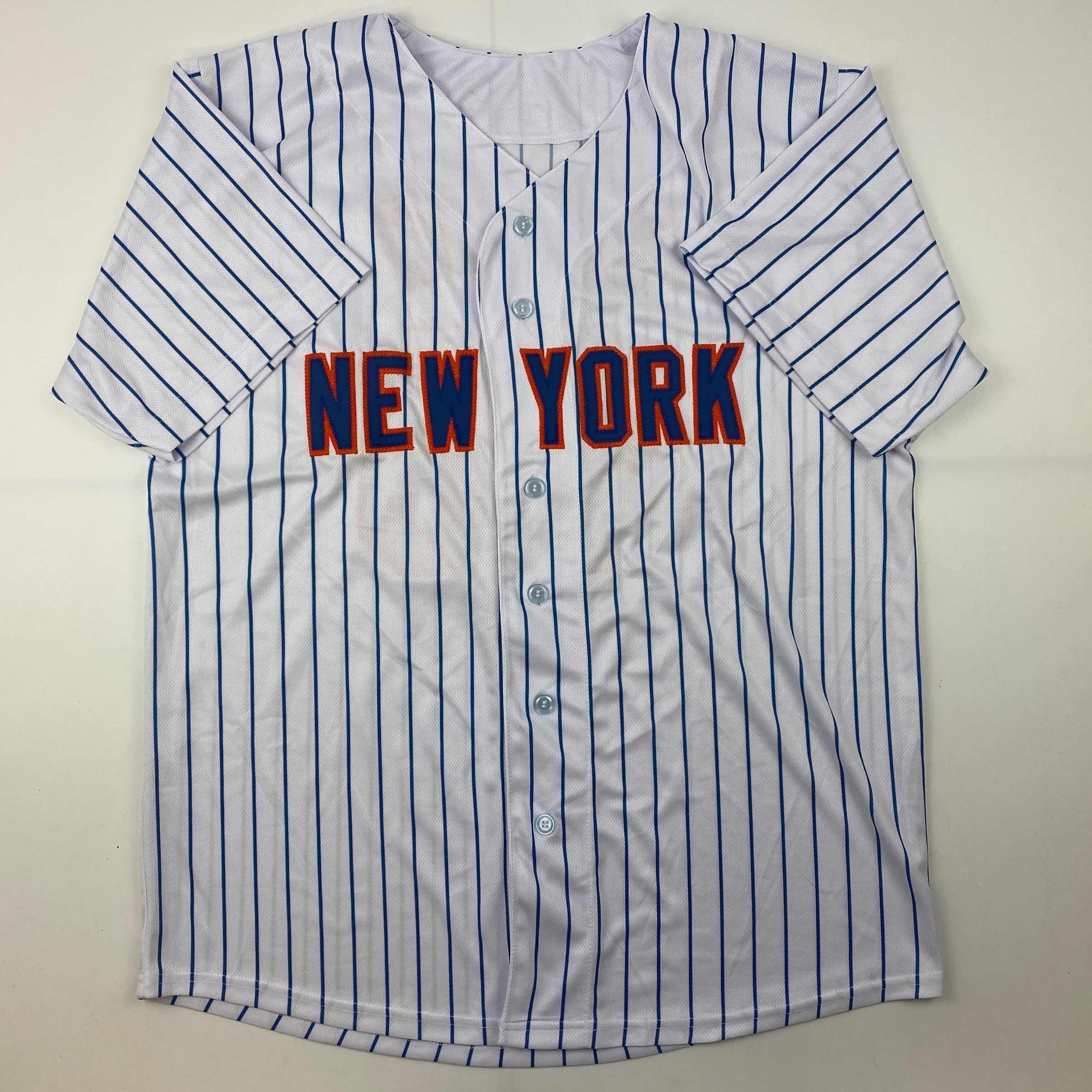 Autographed/Signed Bartolo Colon New York Pinstripe Baseball Jersey Beckett BAS COA