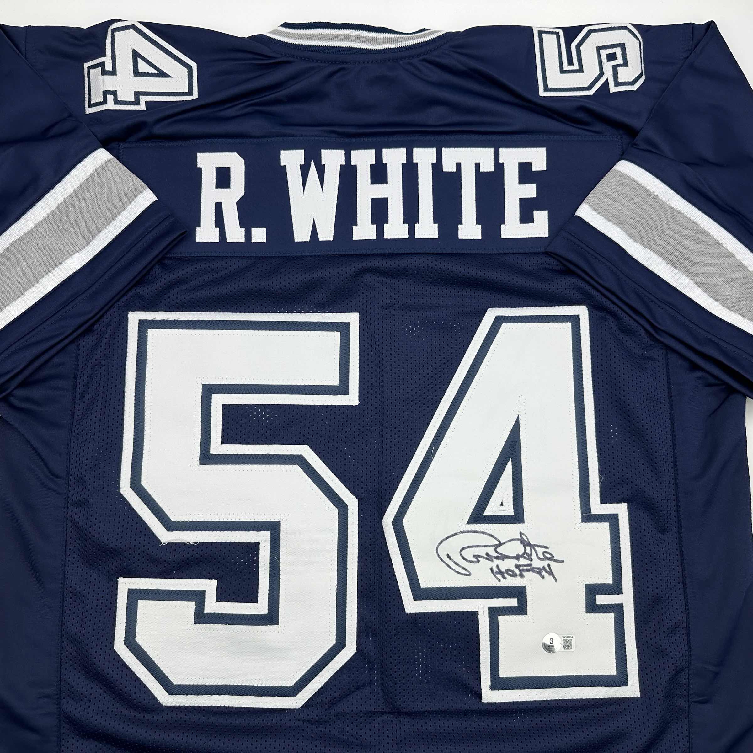 Autographed/Signed Randy White HOF 94 Dallas Blue Football Jersey JSA COA