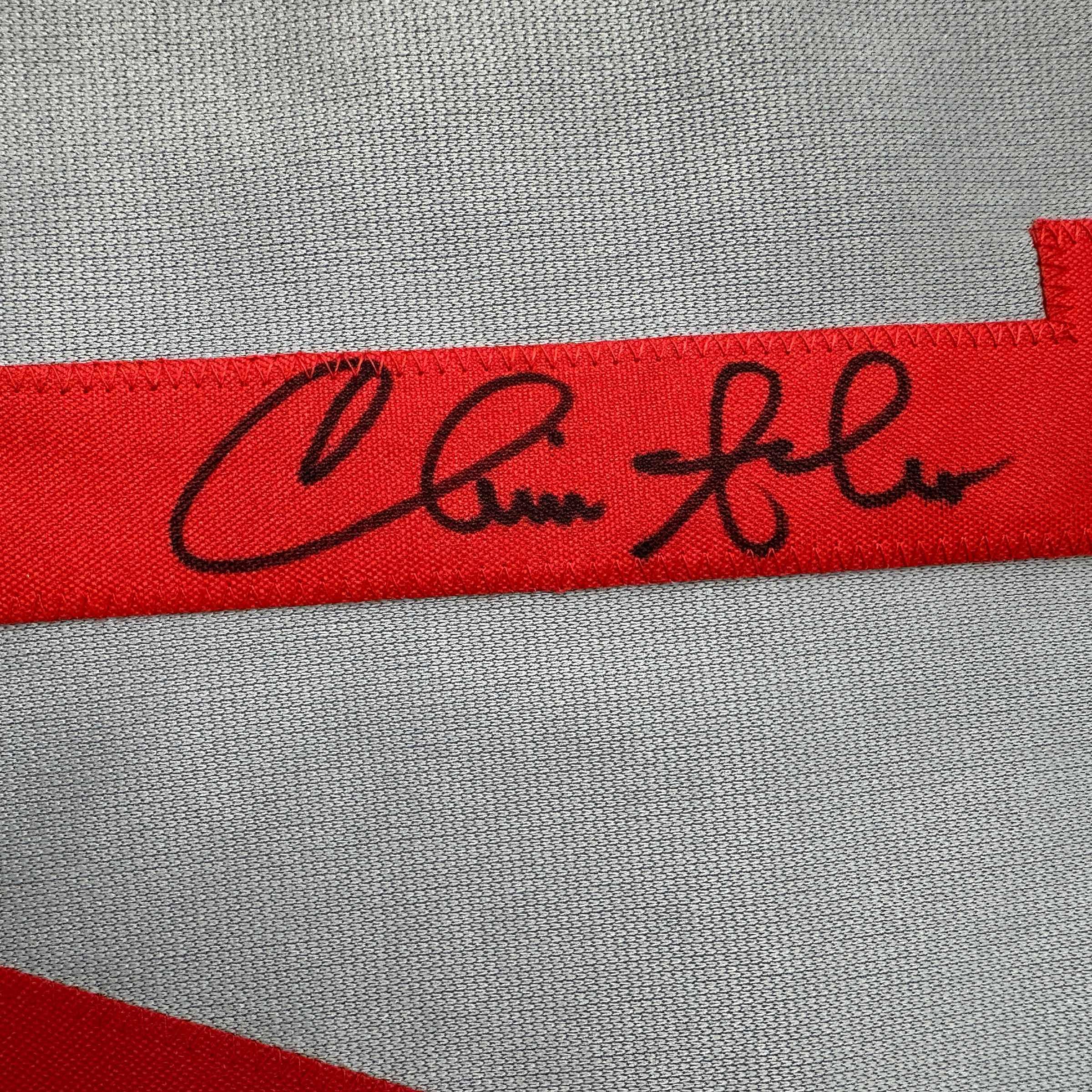 Autographed/Signed Chris Sabo Cincinnati Grey Baseball Jersey JSA COA