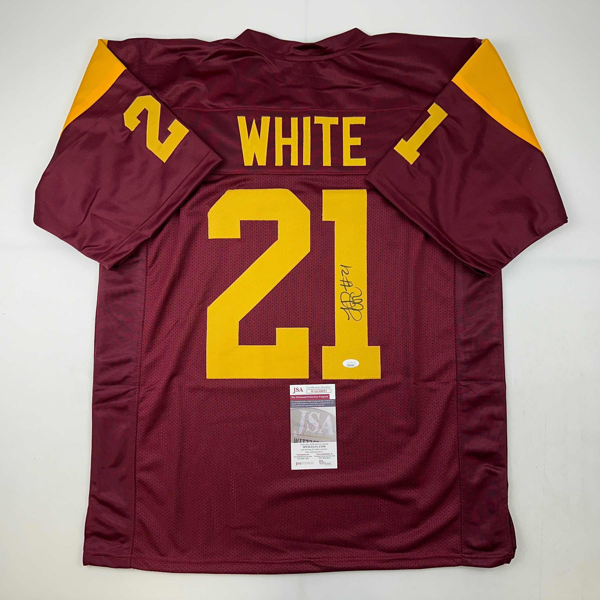 Autographed/Signed LenDale White USC Southen Cal Maroon College Football Jersey JSA COA
