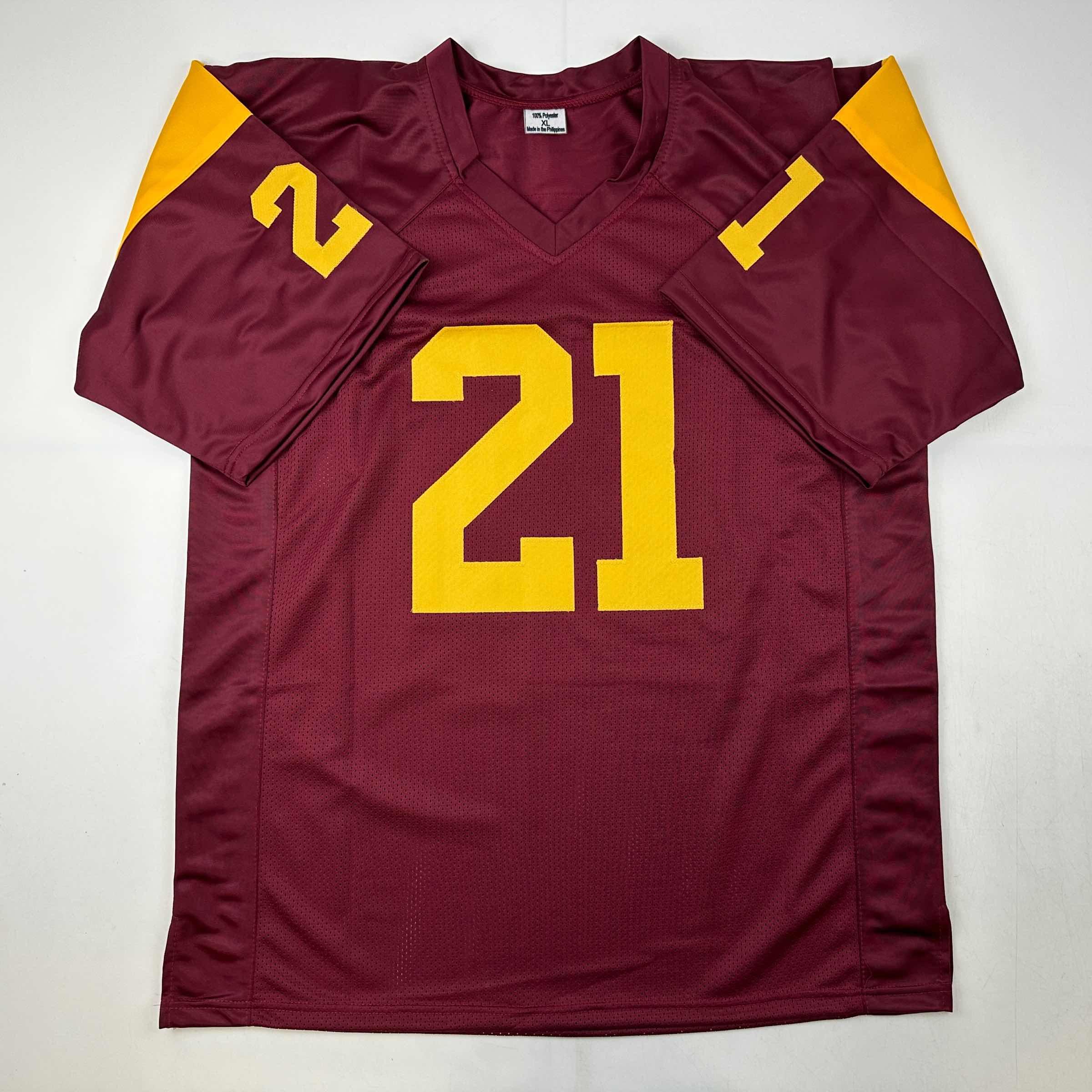 Autographed/Signed LenDale White USC Southen Cal Maroon College Football Jersey JSA COA
