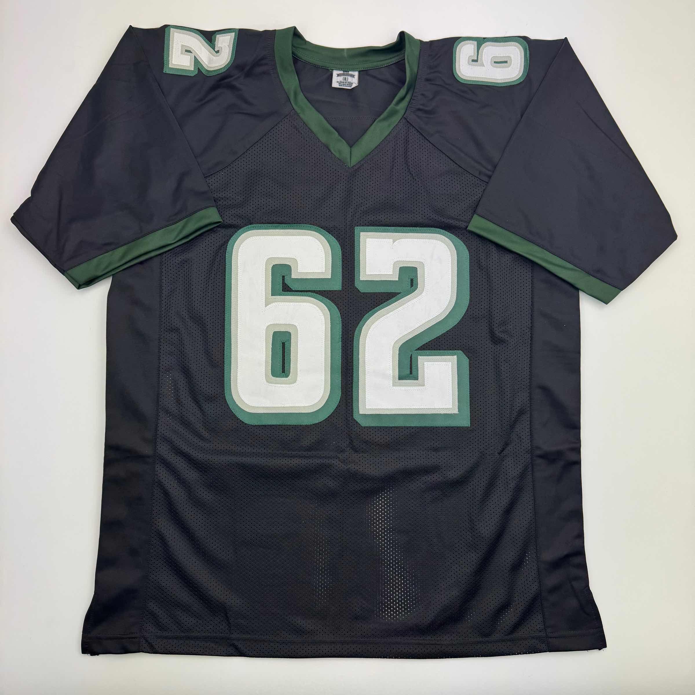 Autographed/Signed Jason Kelce Philadelphia Black Football Jersey PSA COA