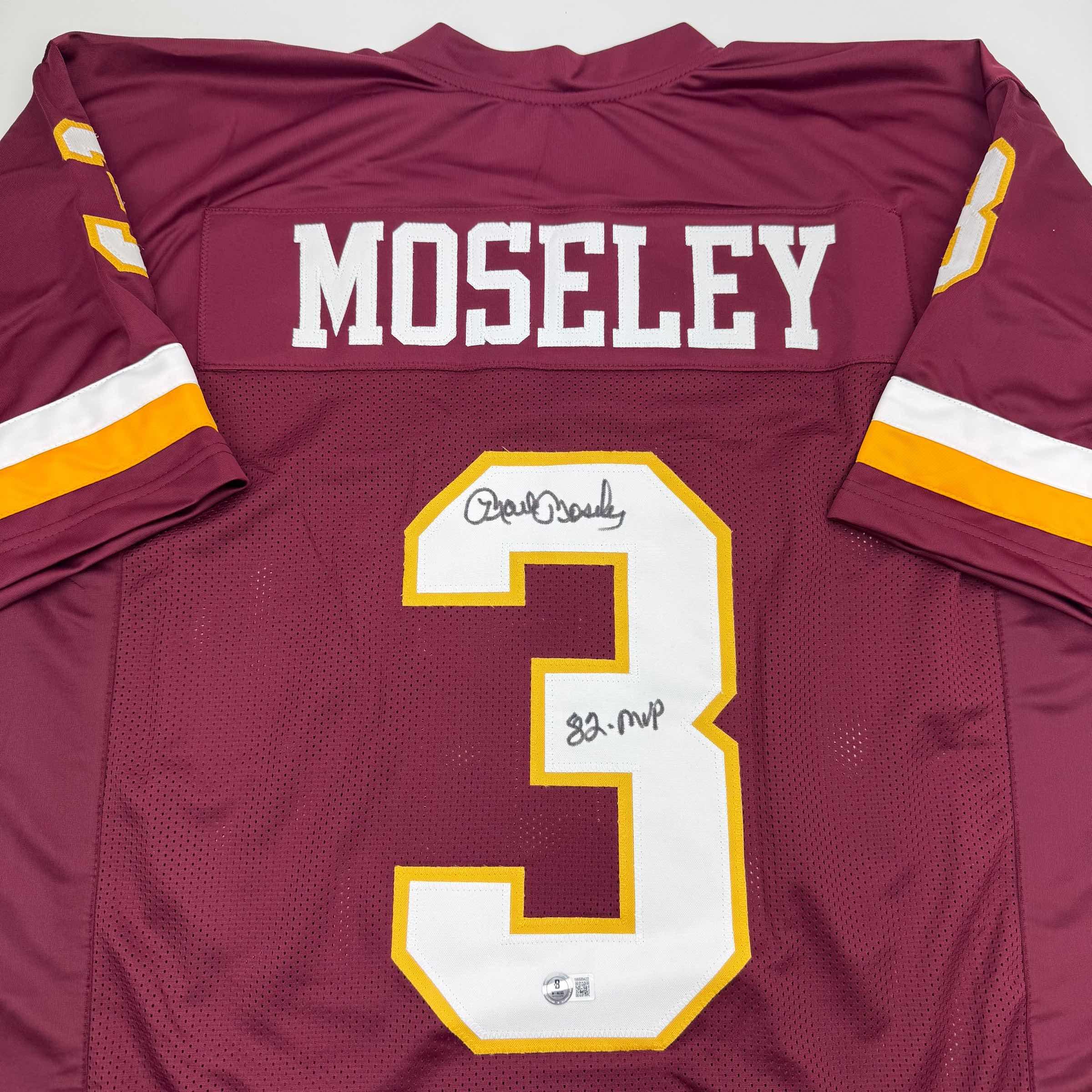 Autographed/Signed Mark Moseley 82 MVP Washington Burgundy Football Jersey Beckett BAS COA