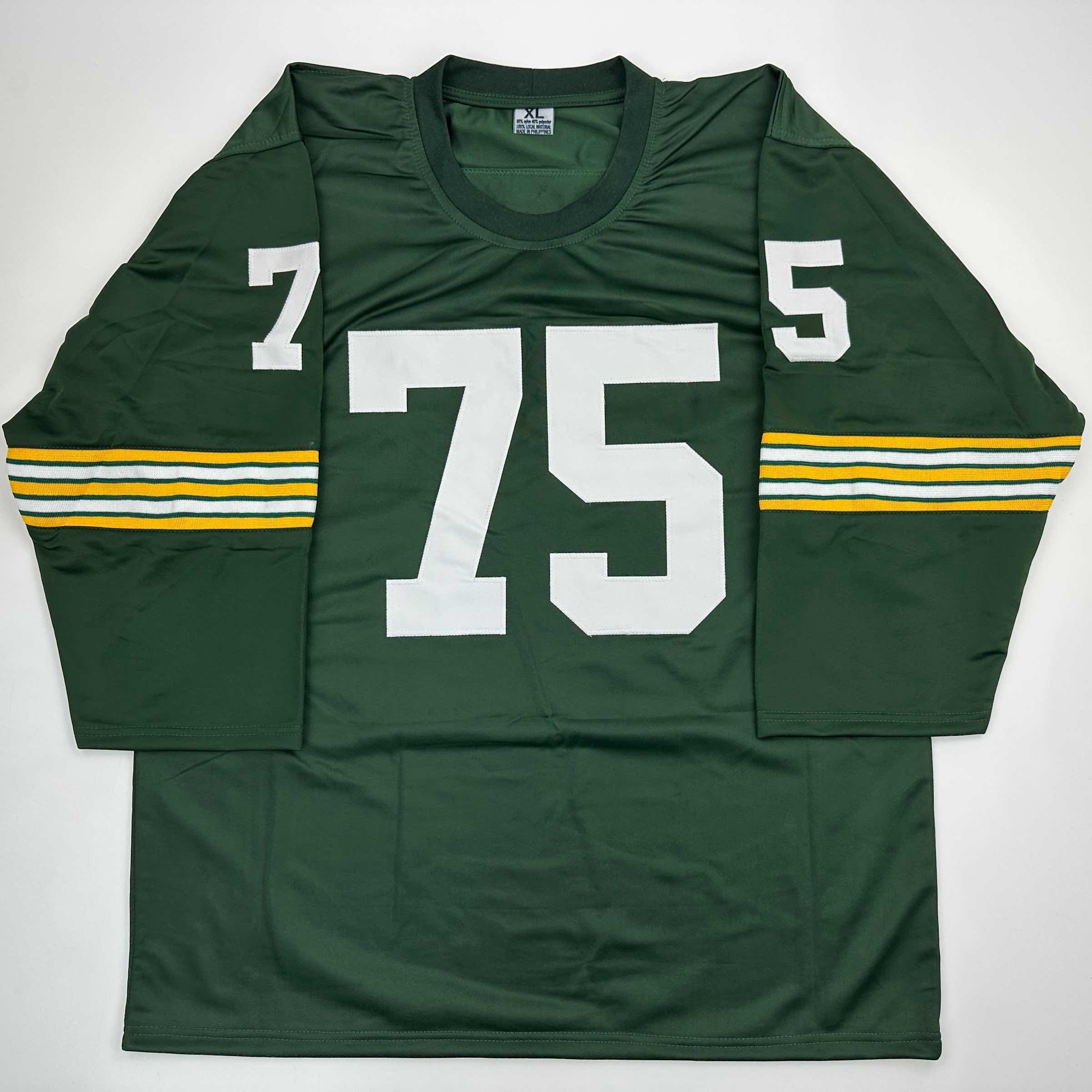 Autographed/Signed Forrest Gregg HOF 77 Green Bay Green Football Jersey JSA COA