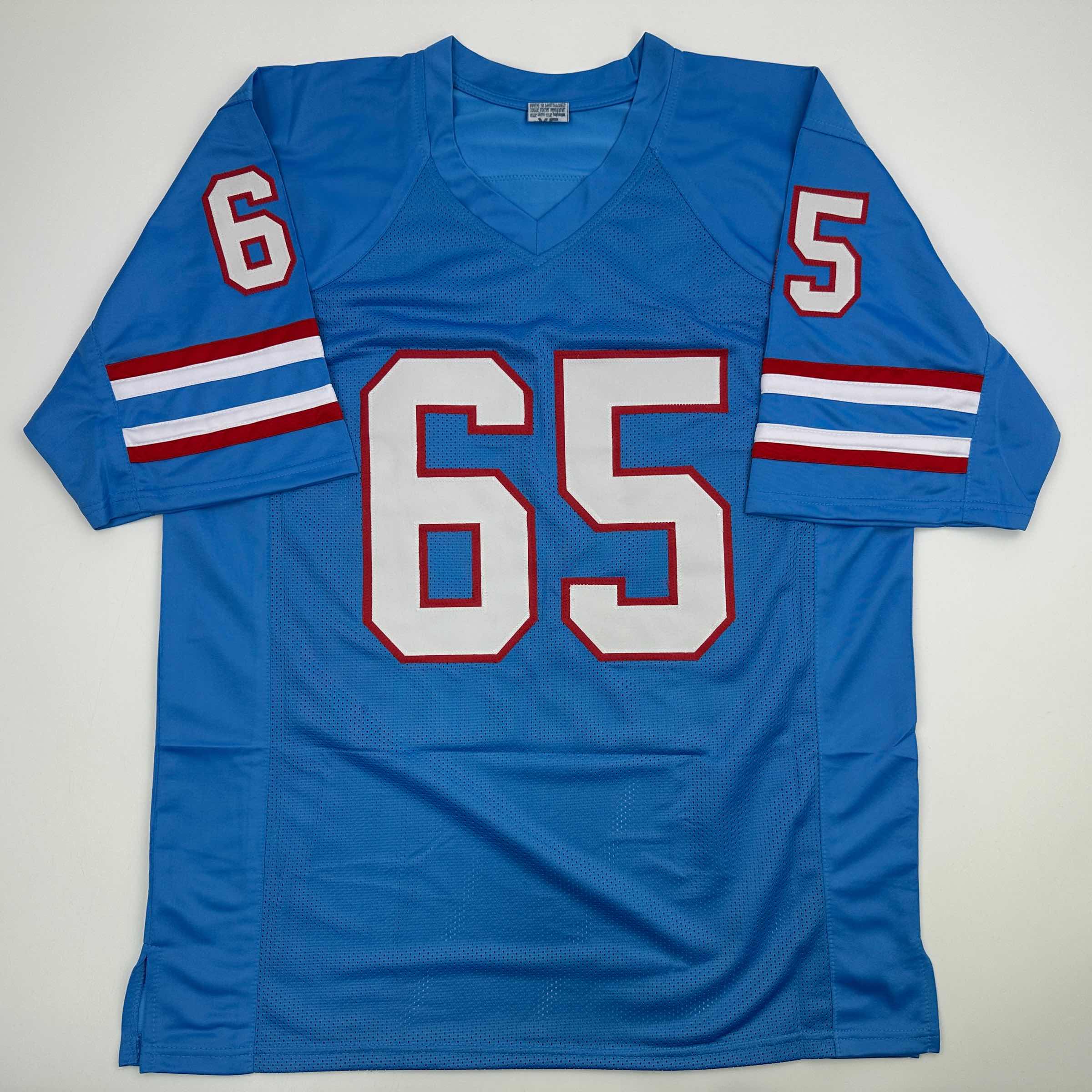 Autographed/Signed Elvin Bethea HOF 03 Tennessee Retro Light Blue Football Jersey JSA COA