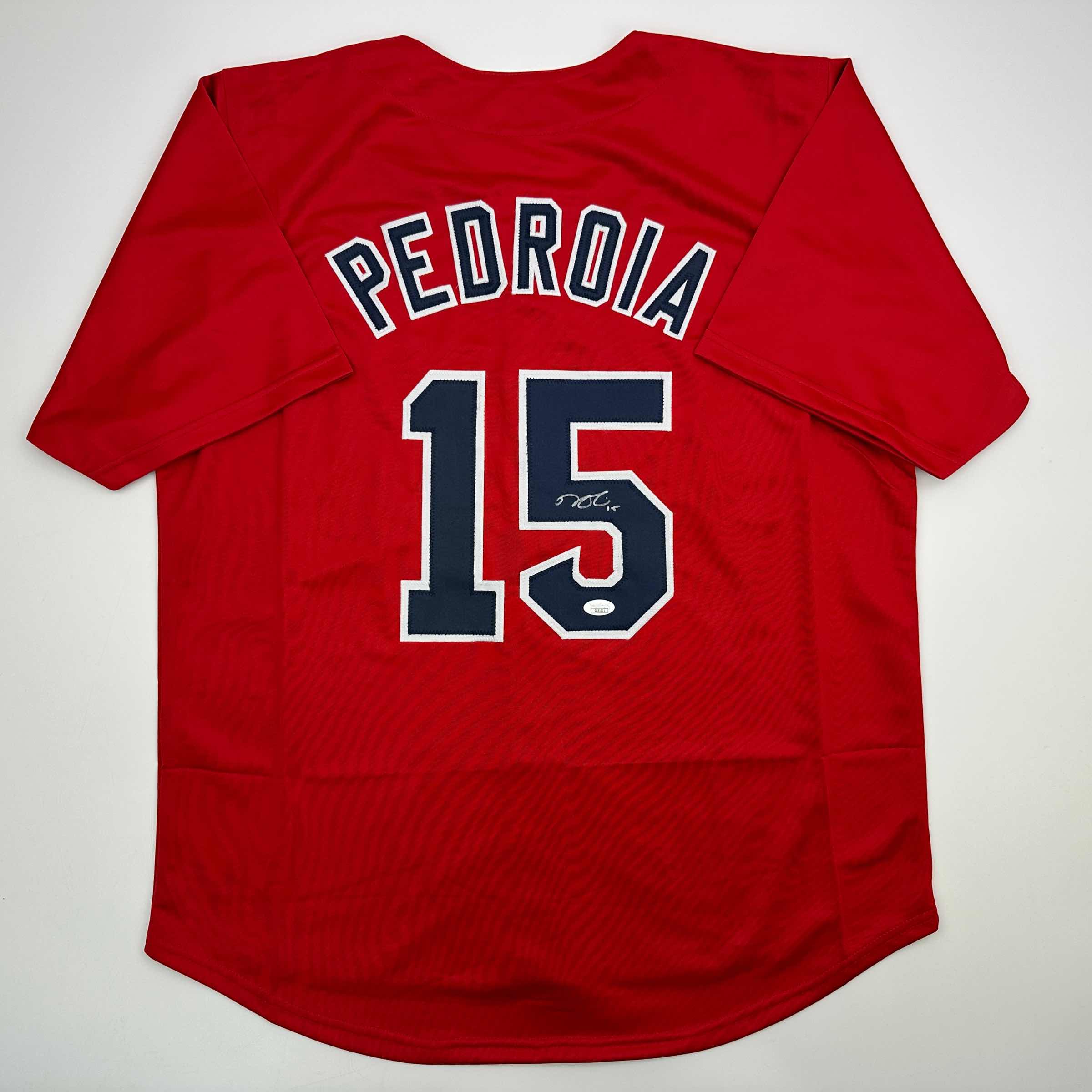 Autographed/Signed Dustin Pedroia Boston Red Baseball Jersey JSA COA