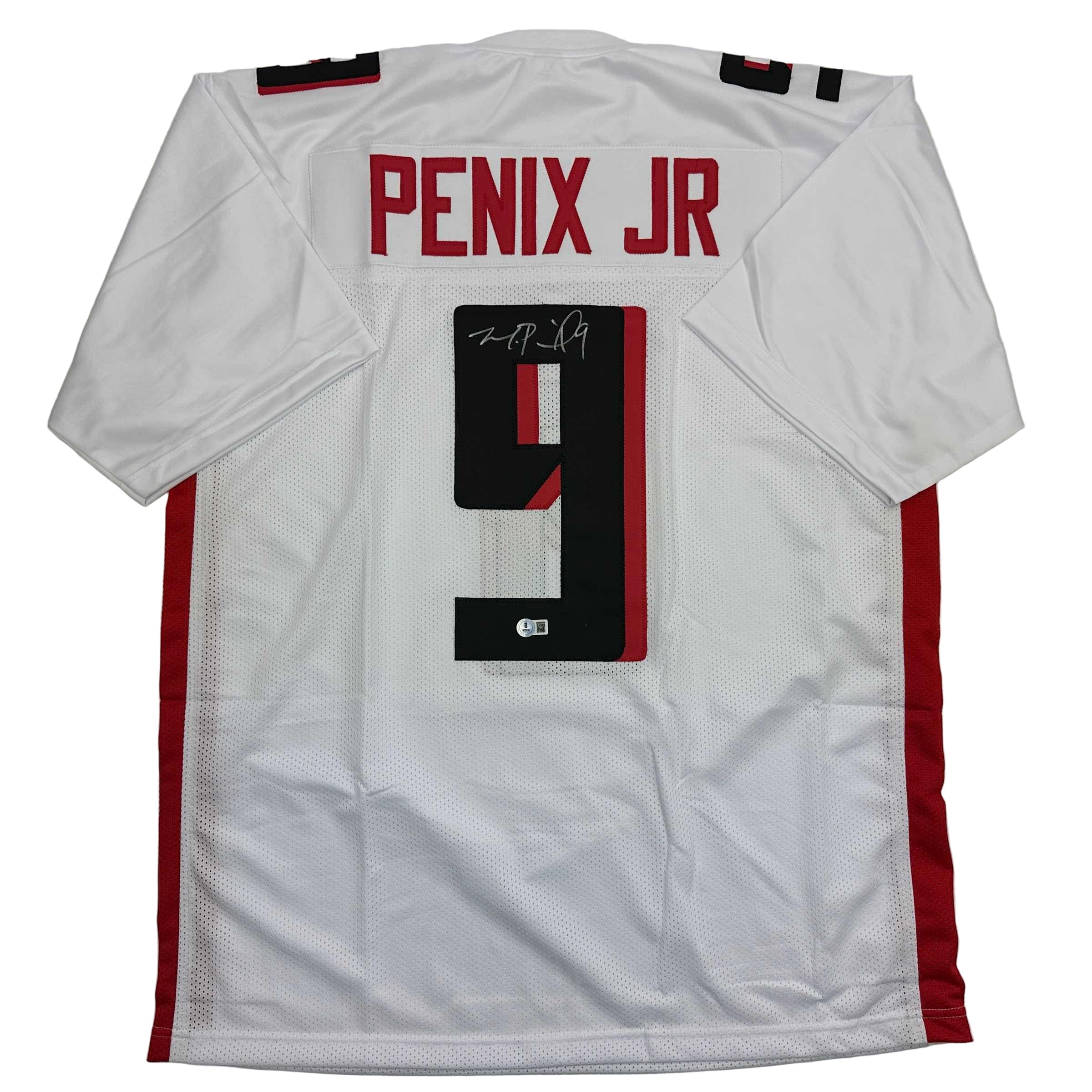 Autographed/Signed Michael Penix Jr. Atlanta White Football Jersey Beckett BAS COA