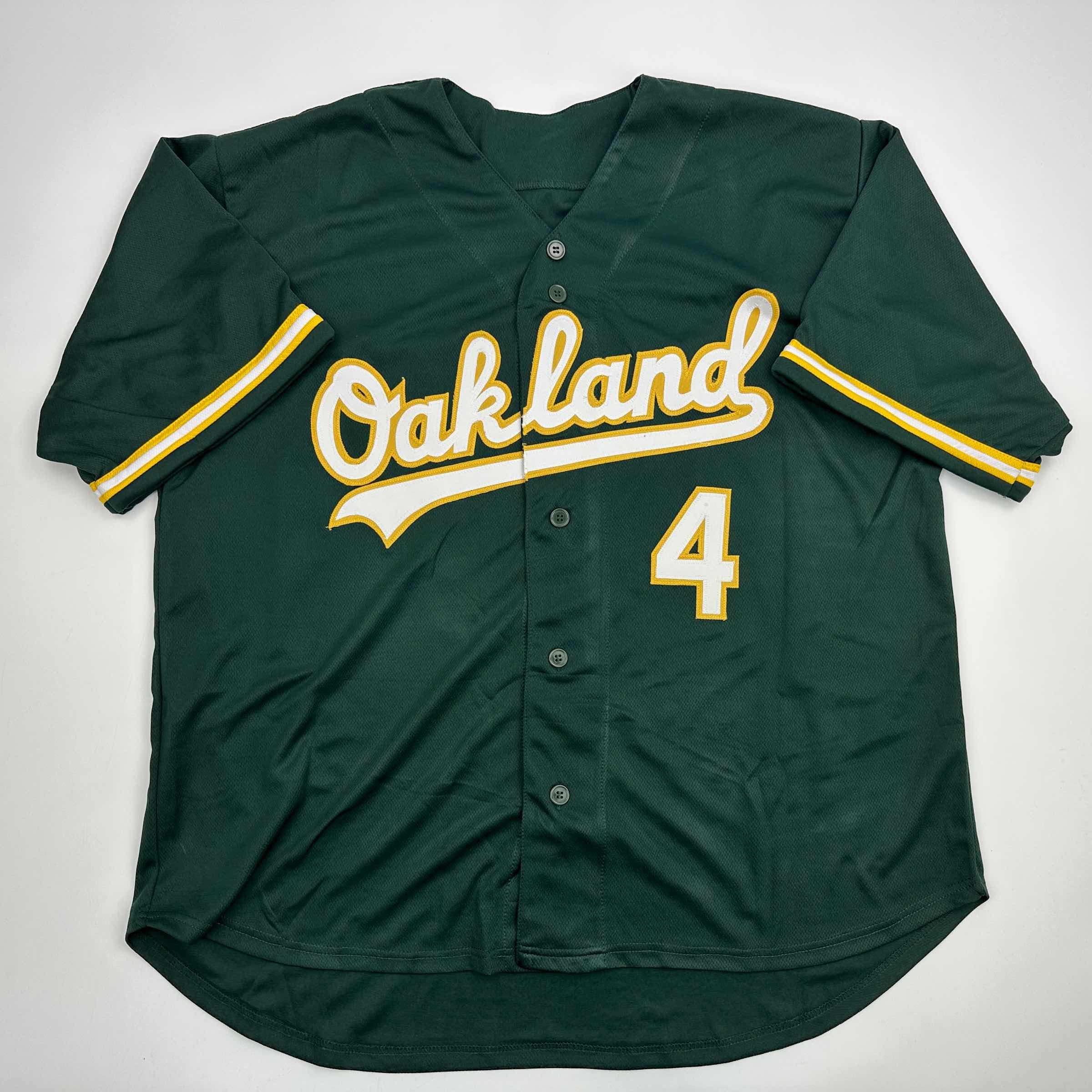Autographed/Signed Lawrence Butler Oakland Green Baseball Jersey Beckett BAS COA