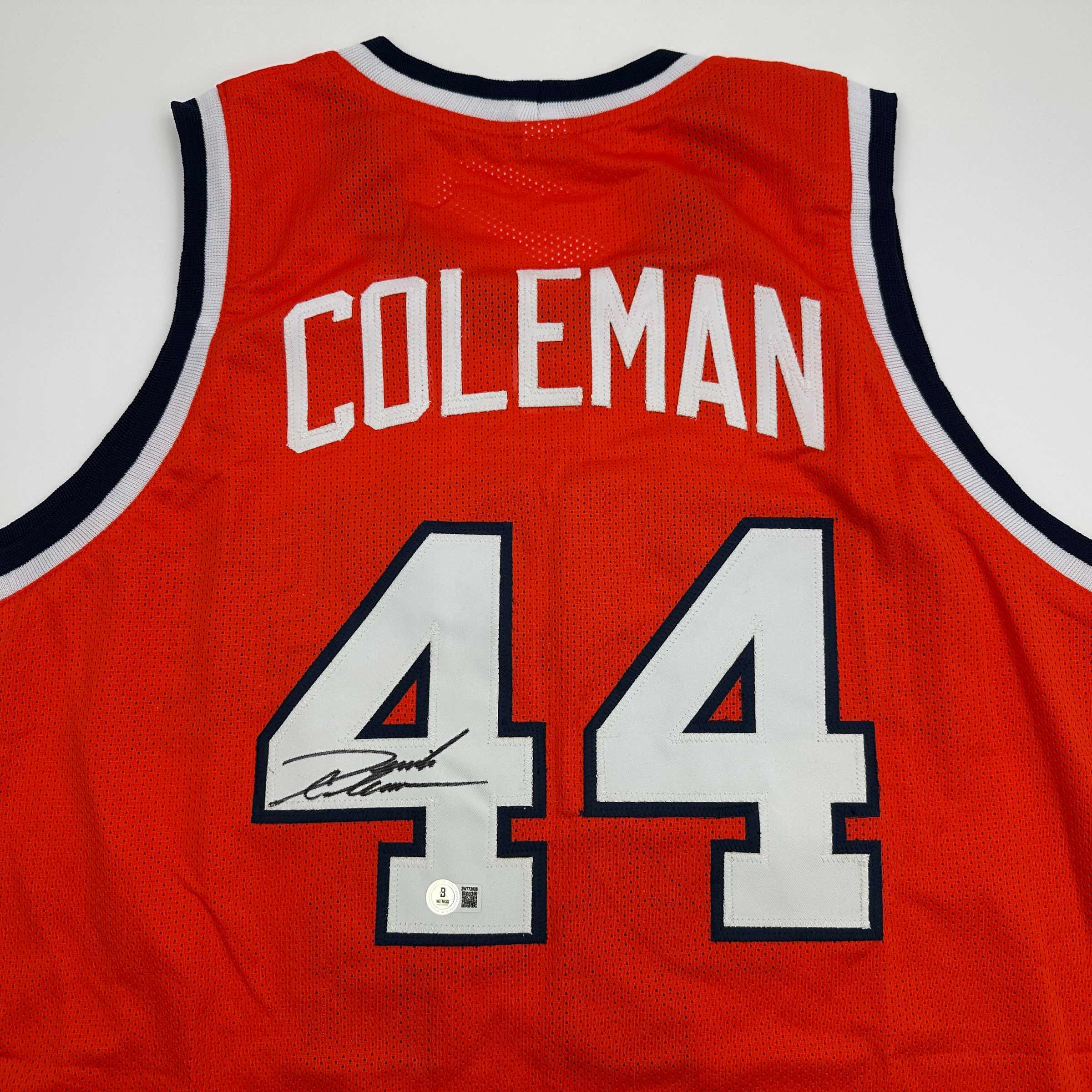 Autographed/Signed Derrick Coleman Syracuse Orange College Basketball Jersey Beckett BAS COA