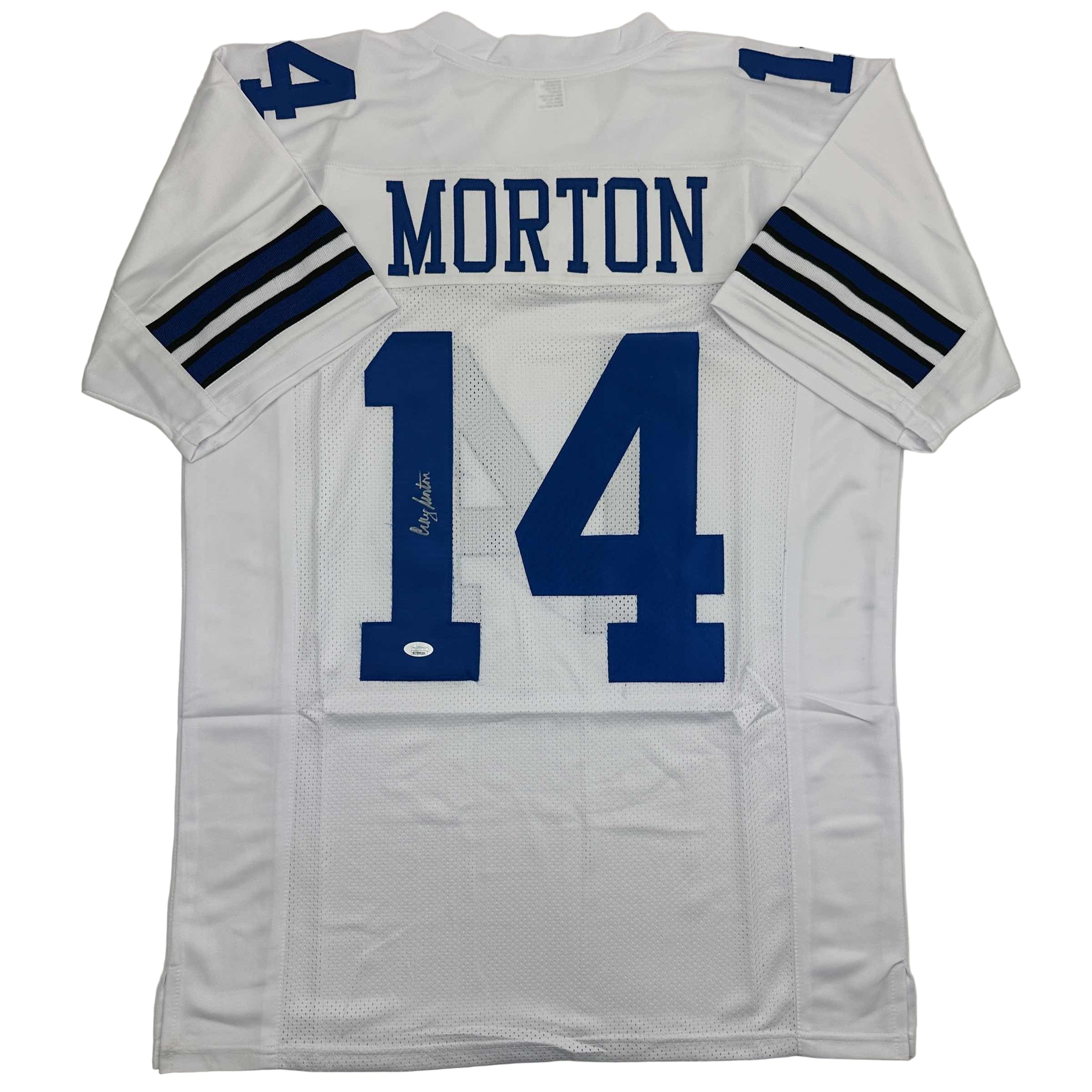Autographed/Signed Craig Morton Dallas White Football Jersey JSA COA