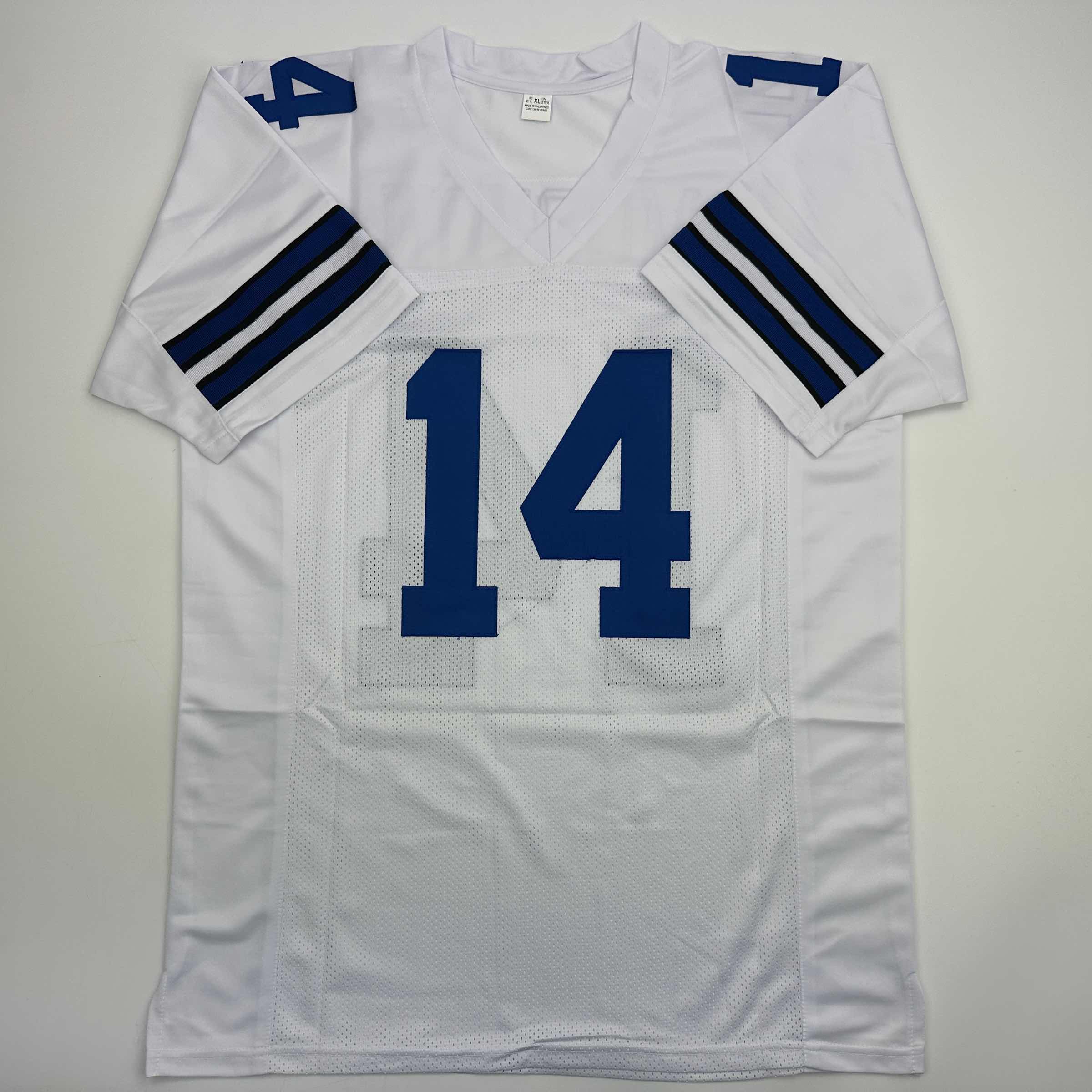 Autographed/Signed Craig Morton Dallas White Football Jersey JSA COA
