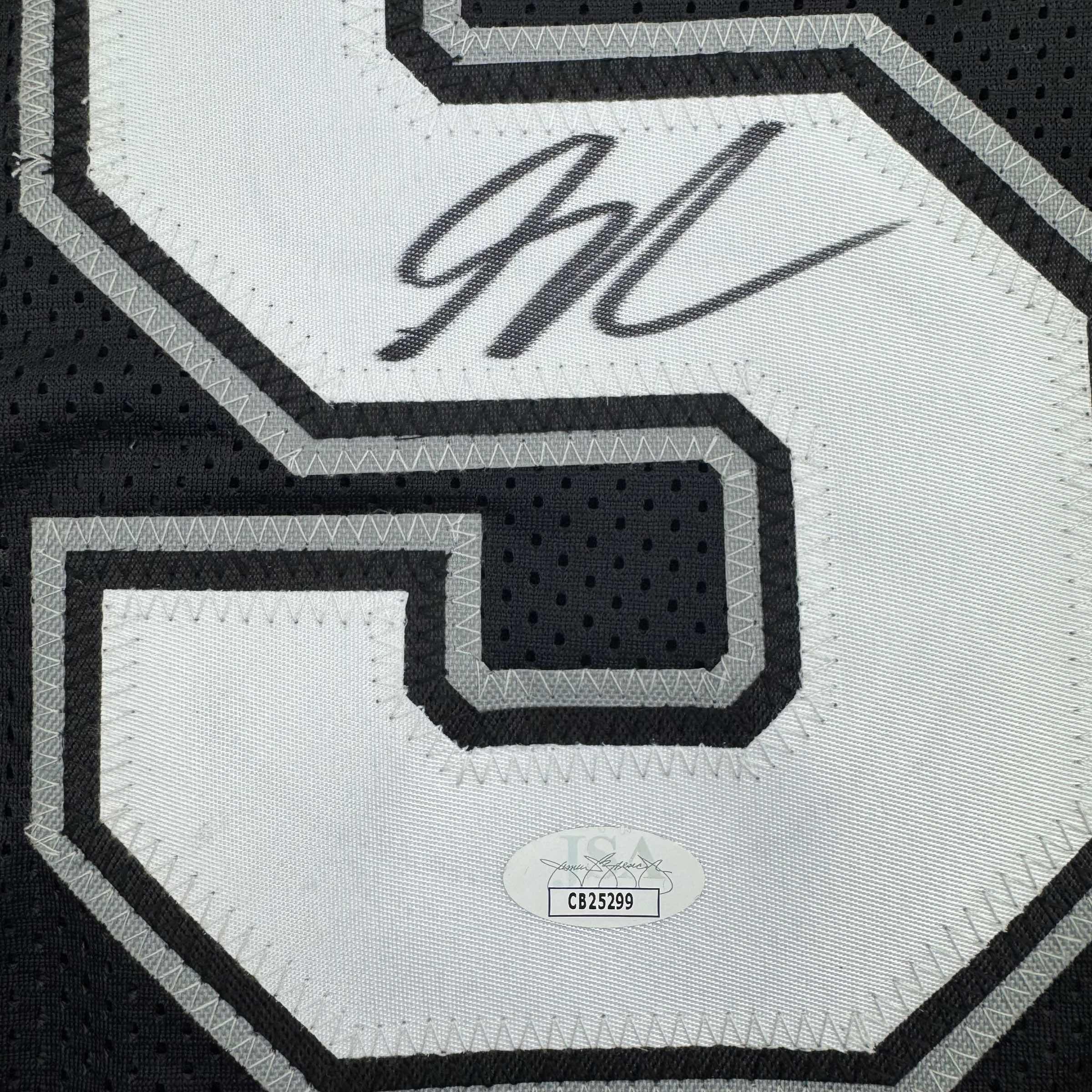 Autographed/Signed Stephon Castle San Antonio Black Basketball Jersey JSA COA