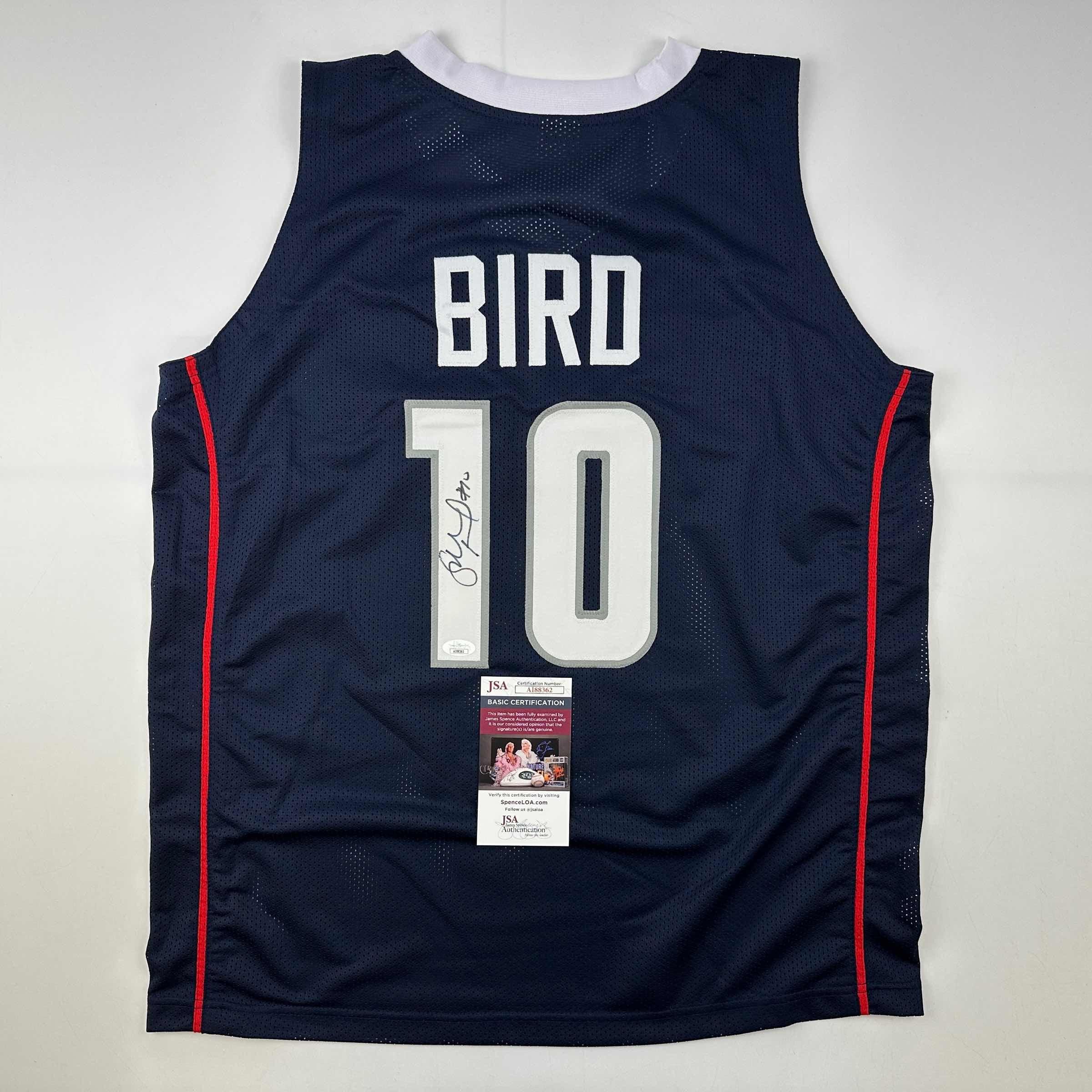 Autographed/Signed Sue Bird UConn Connecticut Blue College Basketball Jersey JSA COA
