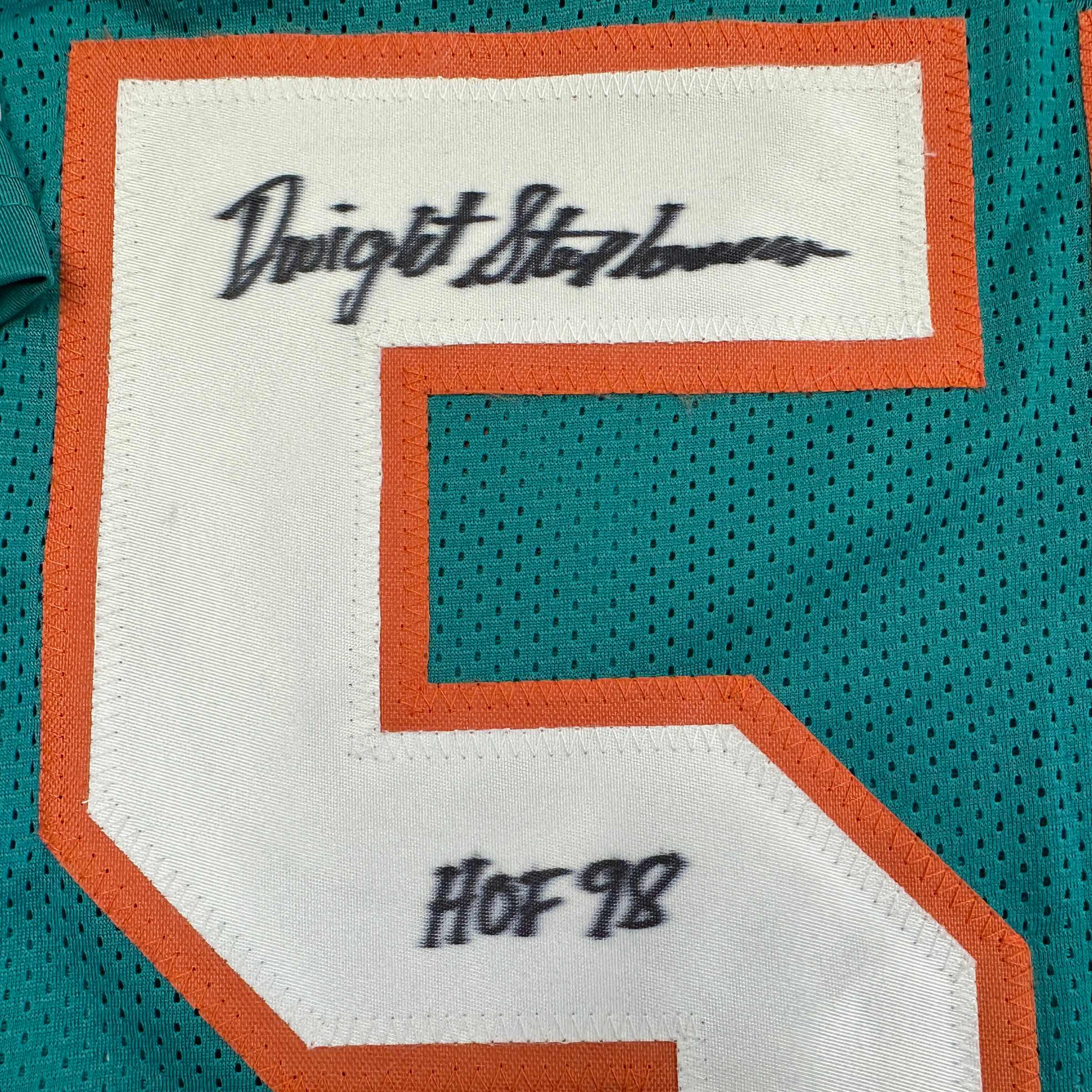 Autographed/Signed Dwight Stephenson HOF 98 Miami Teal Football Jersey JSA COA