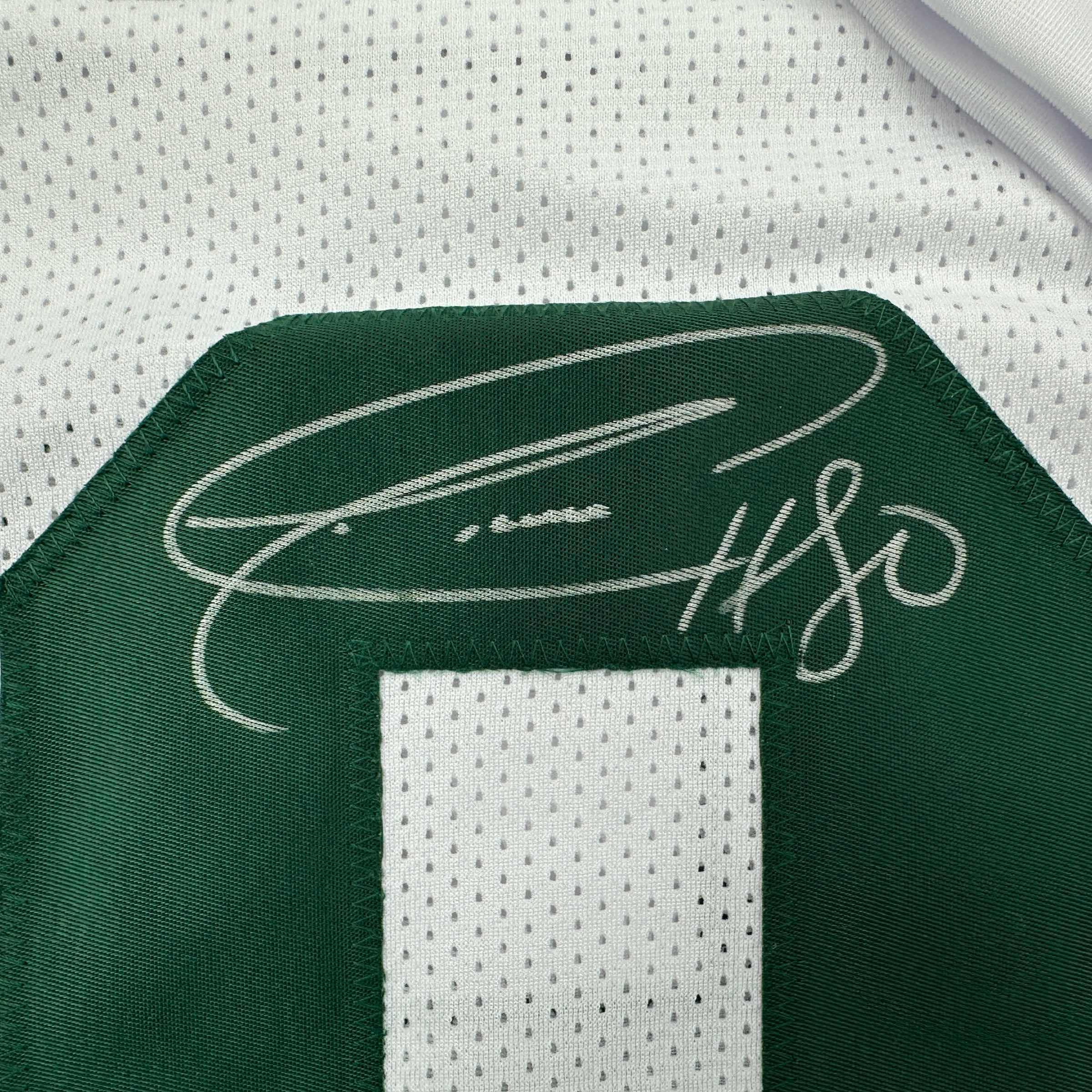 Autographed/Signed Donald Driver Green Bay White Football Jersey JSA COA