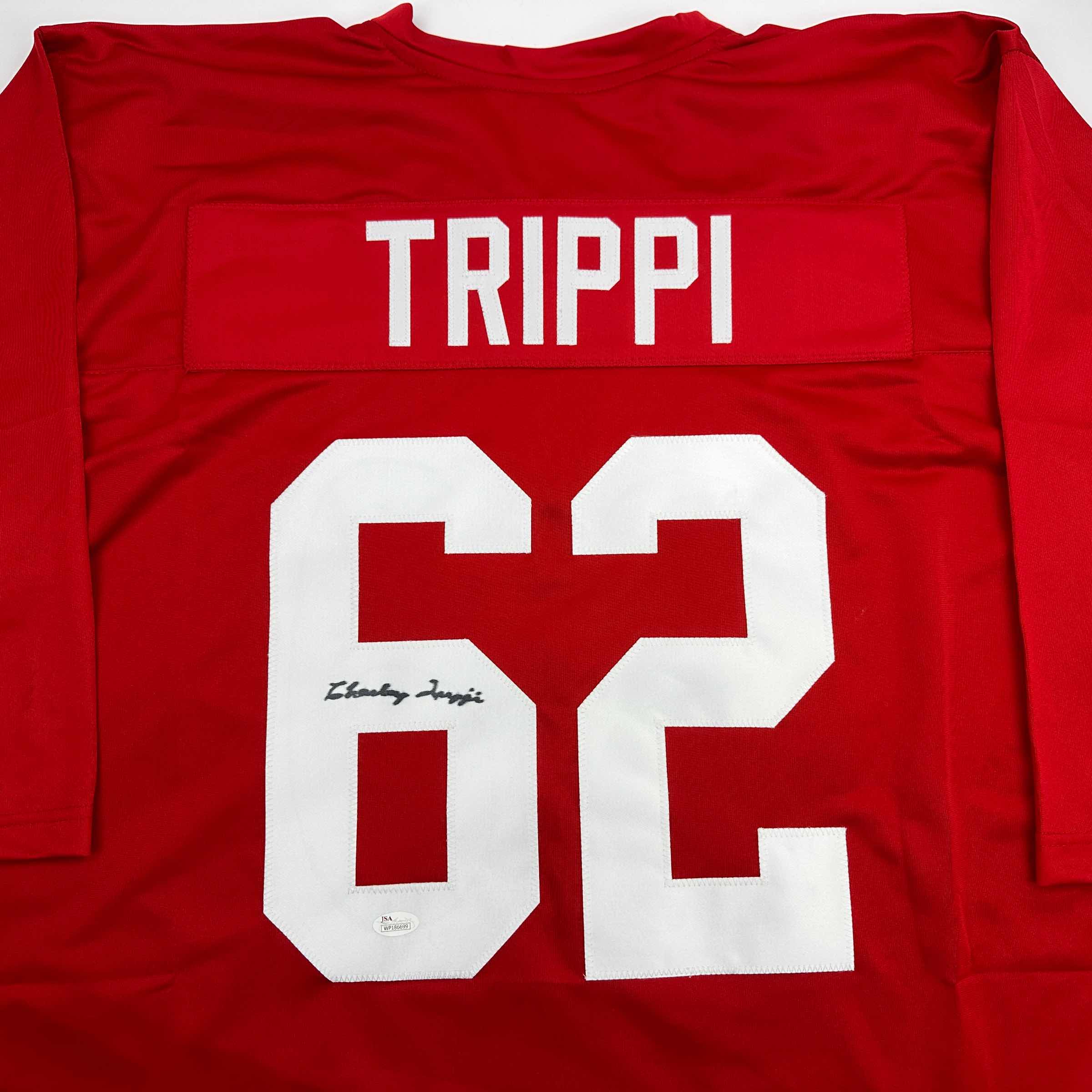 Autographed/Signed Charley Trippi Arizona Red Football Jersey JSA COA
