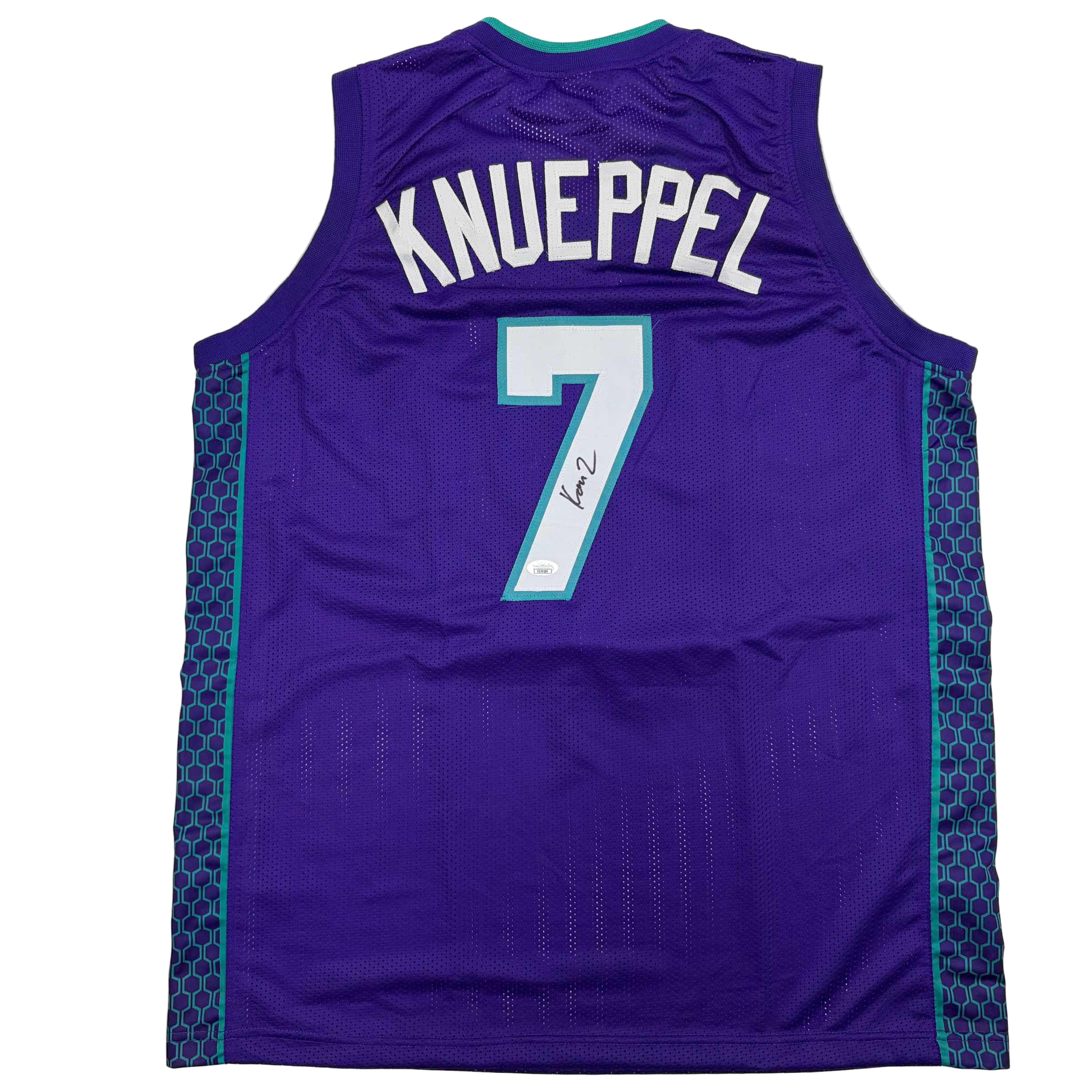Autographed/Signed Kon Knueppel Charlotte Purple Basketball Jersey JSA COA