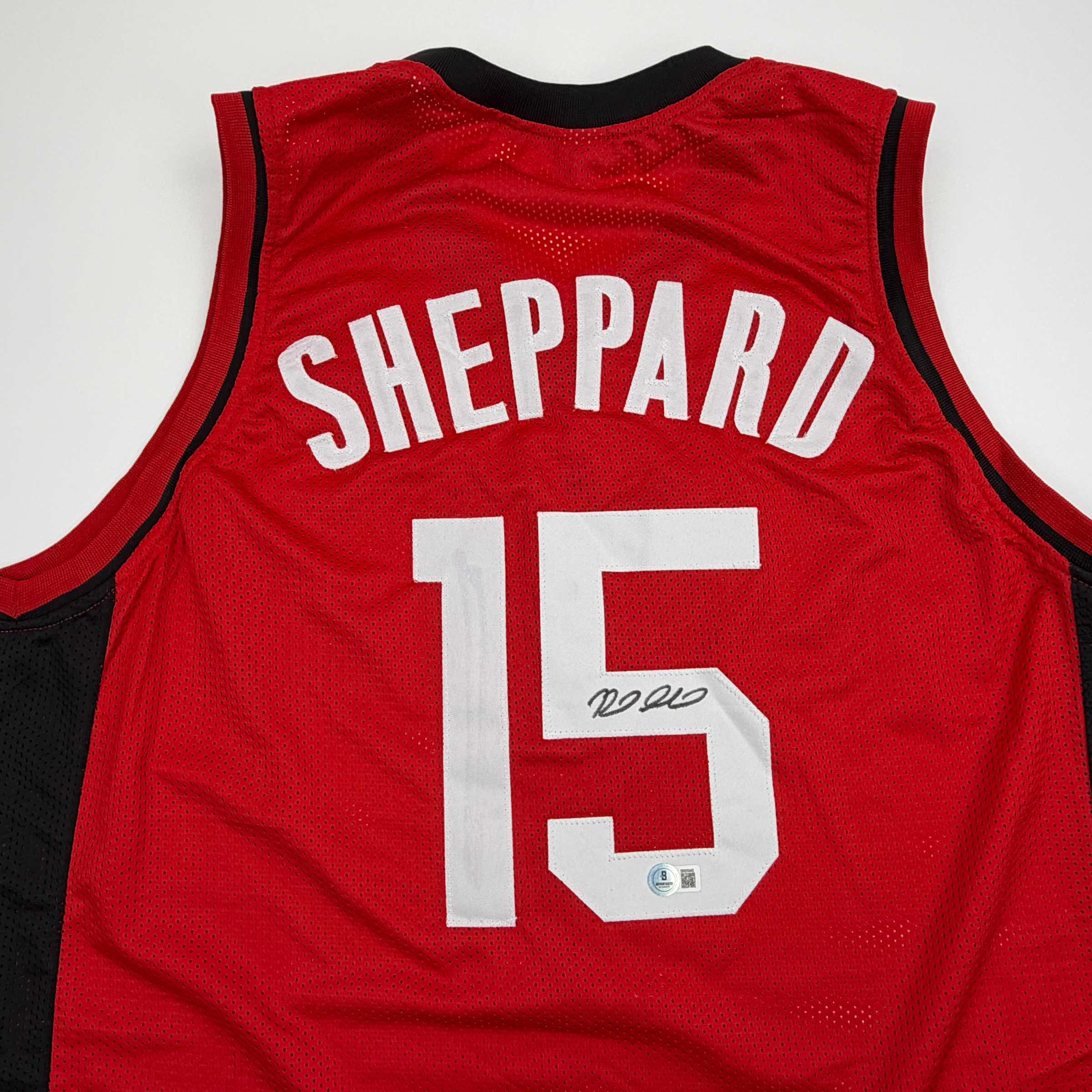 Autographed/Signed Reed Sheppard Houston Red Basketball Jersey Beckett BAS COA