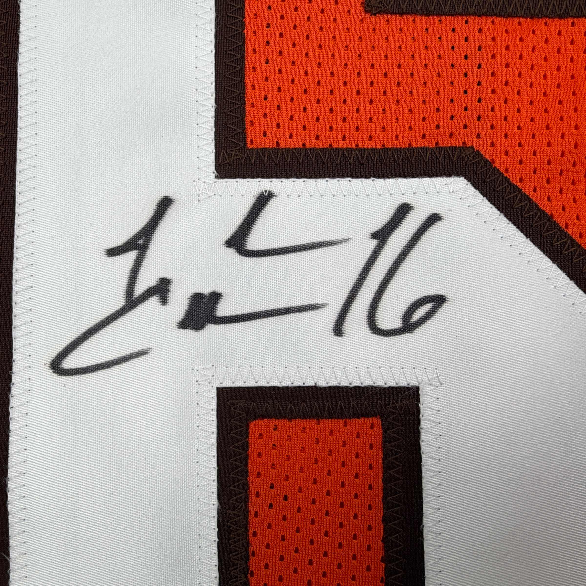 Autographed/Signed Josh Cribbs Cleveland Football Orange Jersey JSA COA