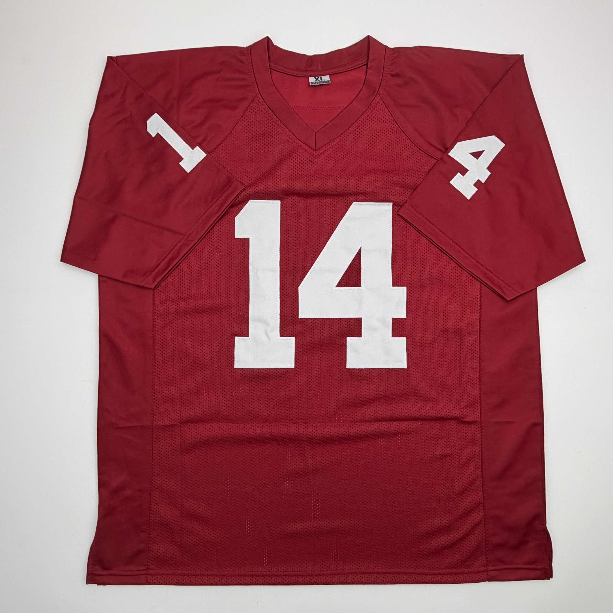 Autographed/Signed Sam Bradford Oklahoma Red College Football Jersey Beckett BAS COA