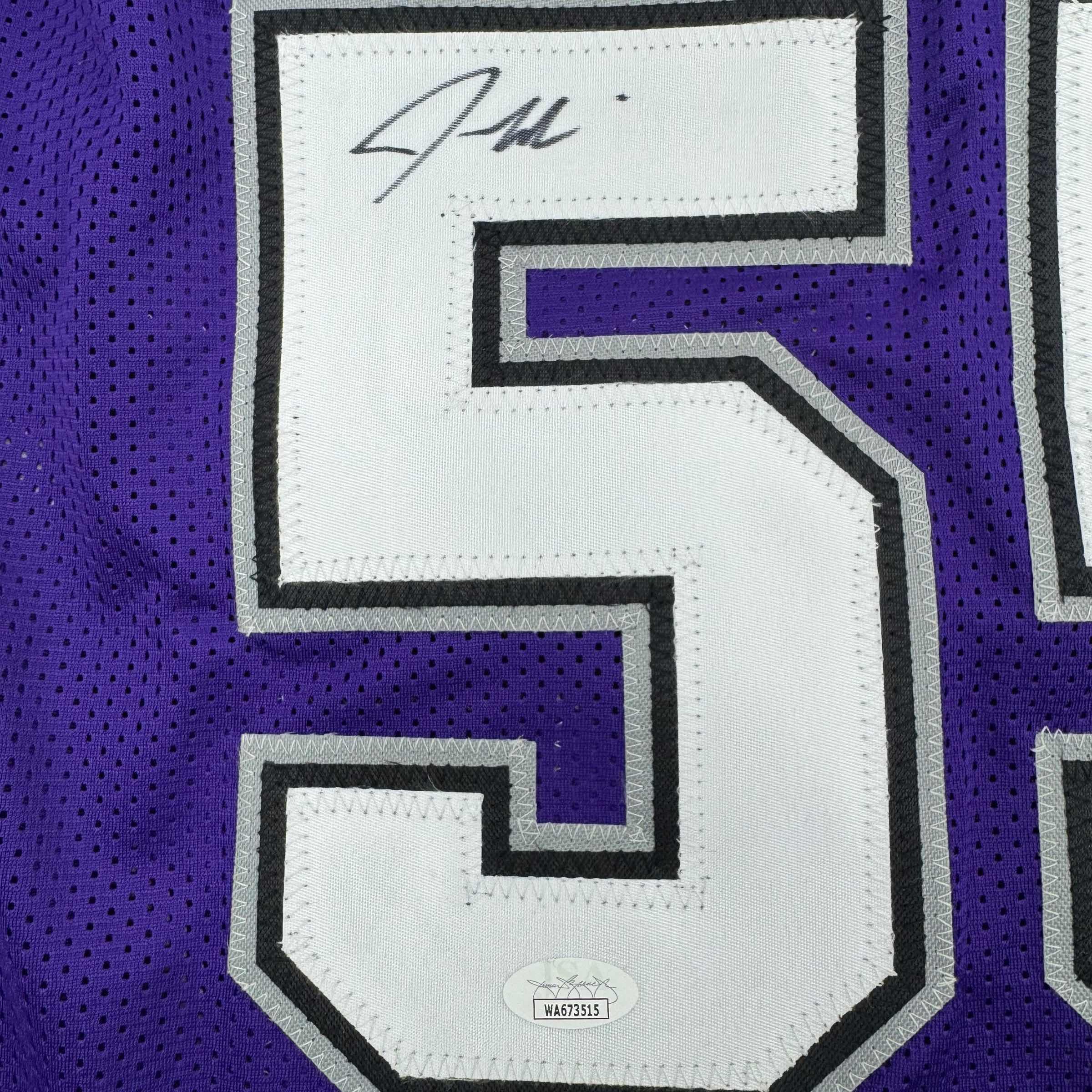 Autographed/Signed Jason Williams Sacramento Purple Basketball Jersey JSA COA