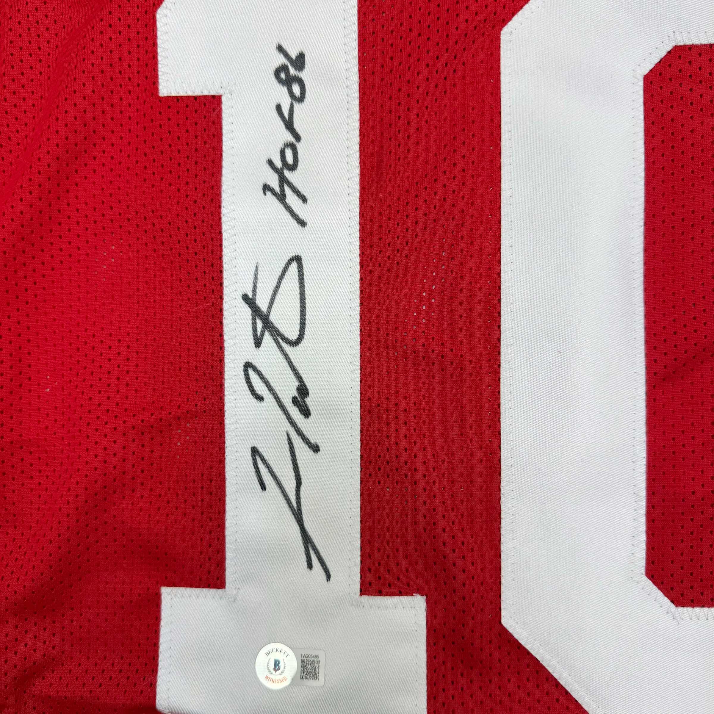 Autographed/Signed Fran Tarkenton Georgia Red College Football Jersey Beckett BAS COA