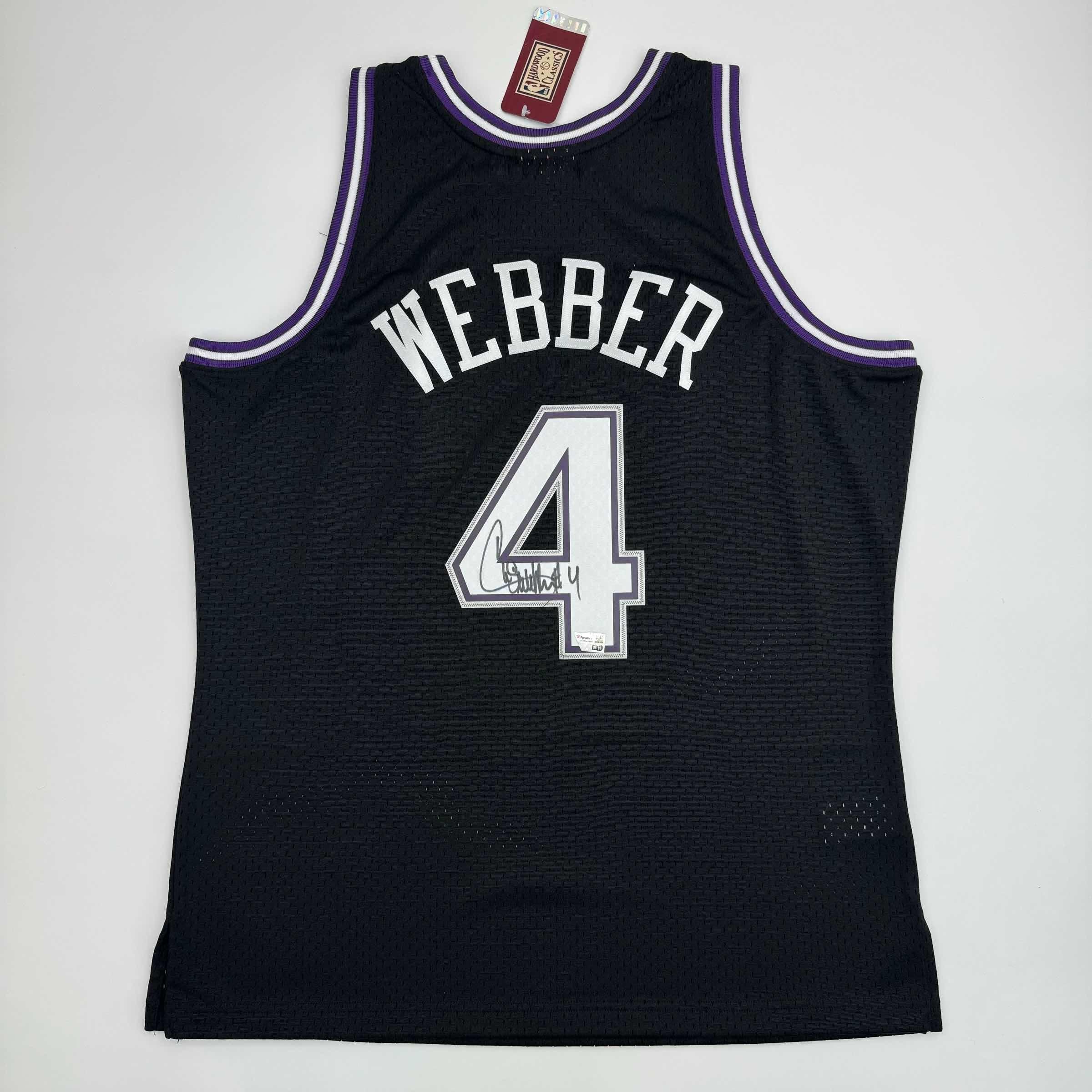 Autographed/Signed Chris Webber Sacramento Black Basketball Mitchell & Ness Jersey Fanatics COA