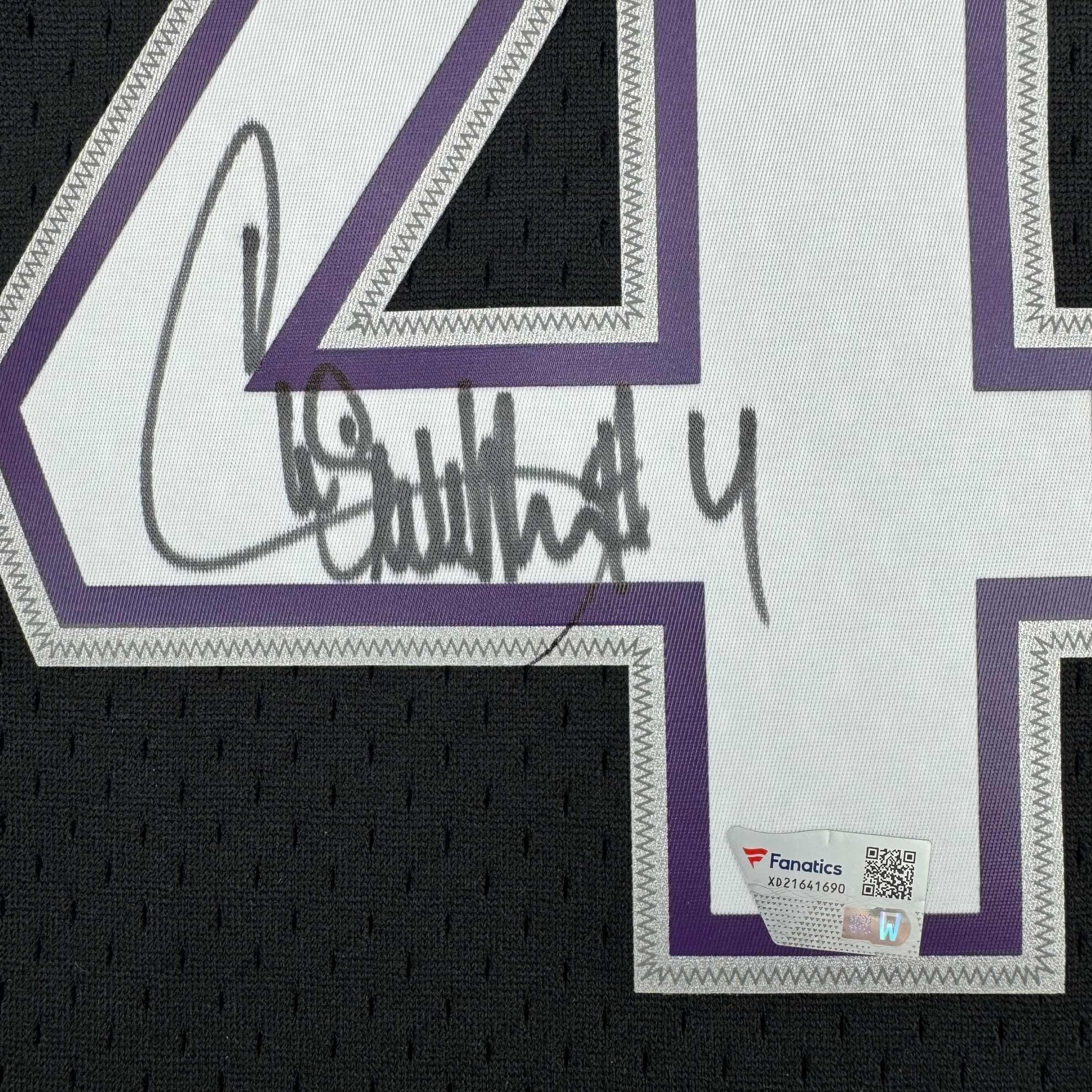 Autographed/Signed Chris Webber Sacramento Black Basketball Mitchell & Ness Jersey Fanatics COA
